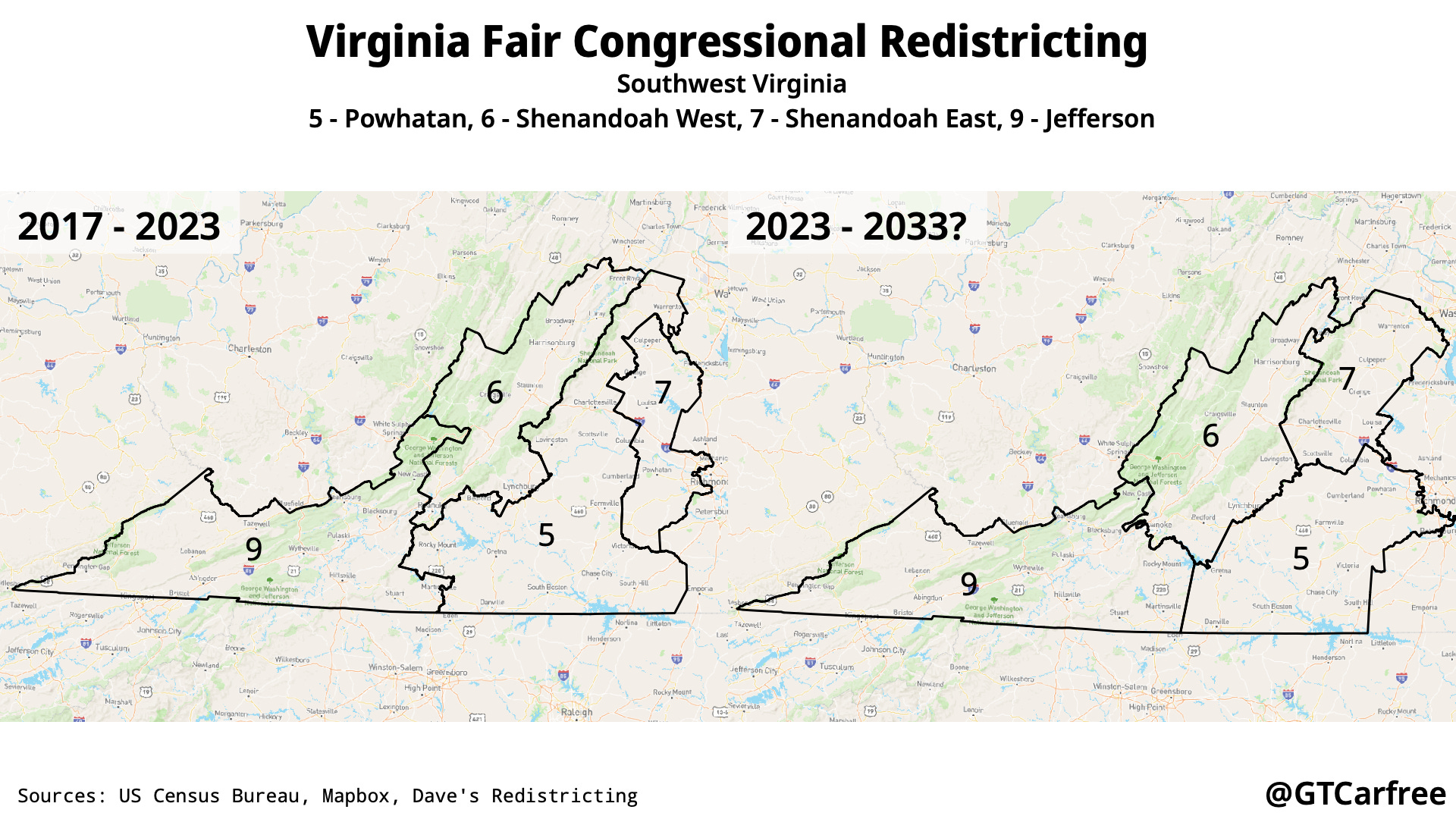 Congressional Redistricting in Virginia (20232033)