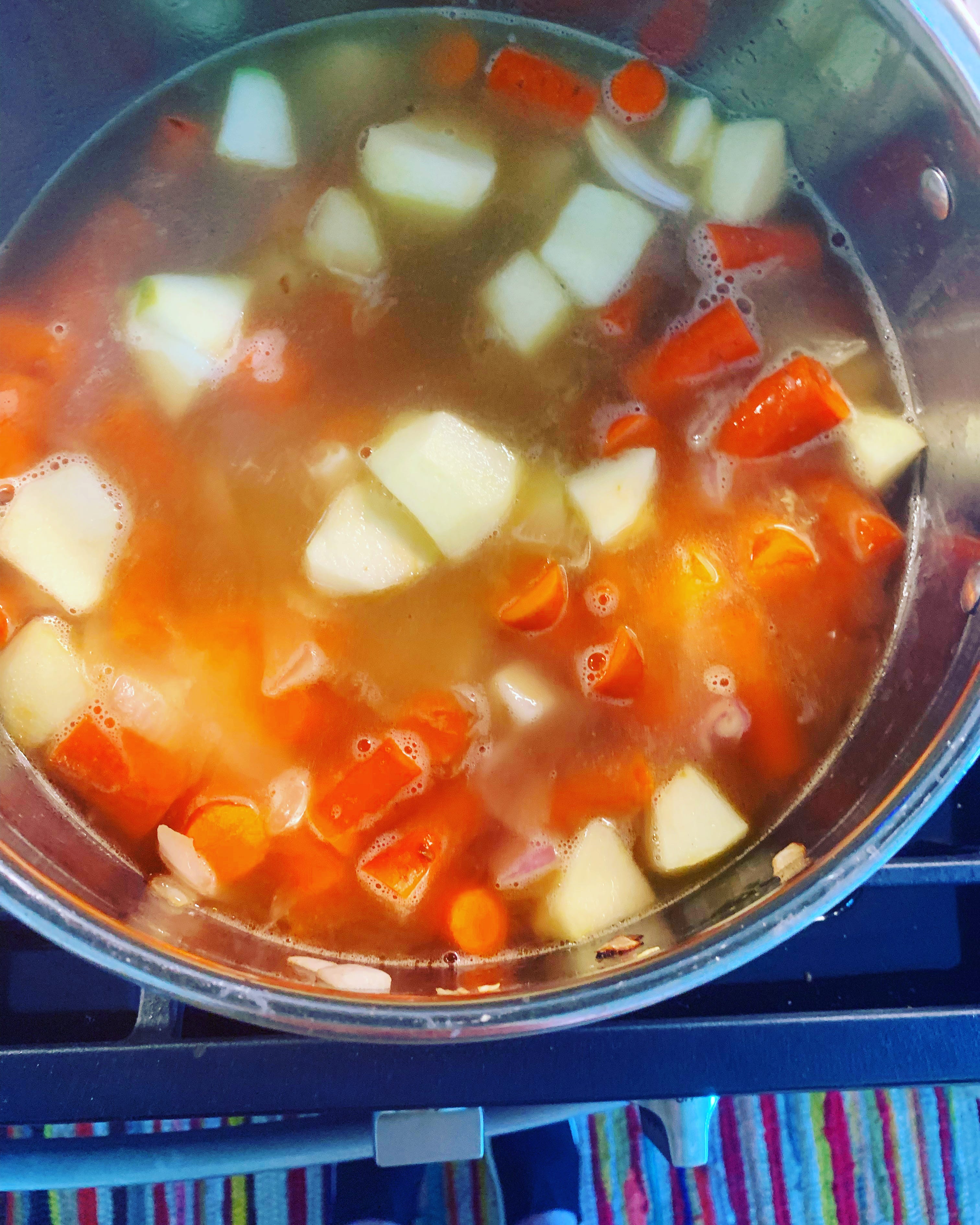 Carrot Soup (with Blue Cheese Cream) from a Salad Newsletter?