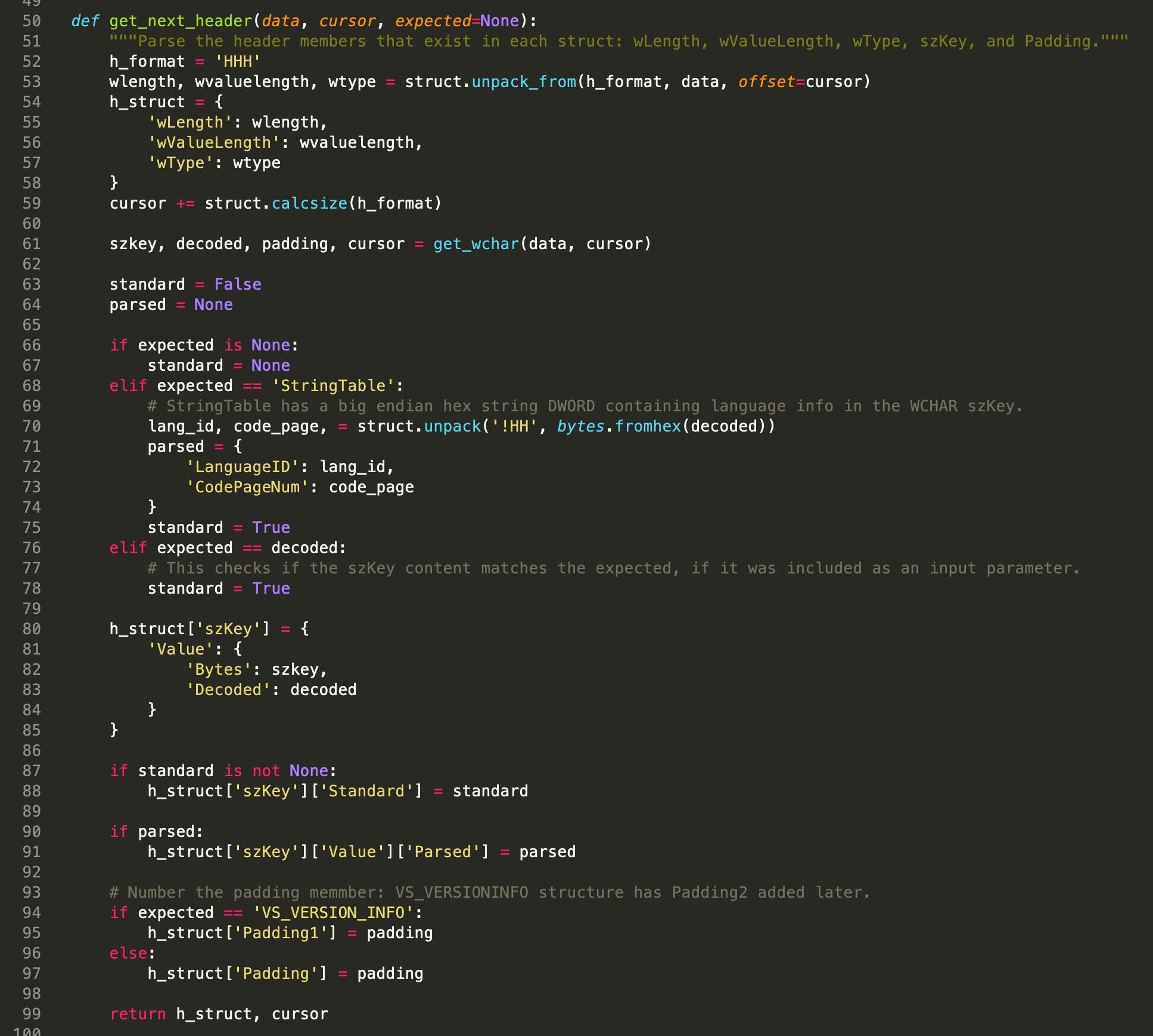 Version Information Structure Parser - by Malwarology LLC