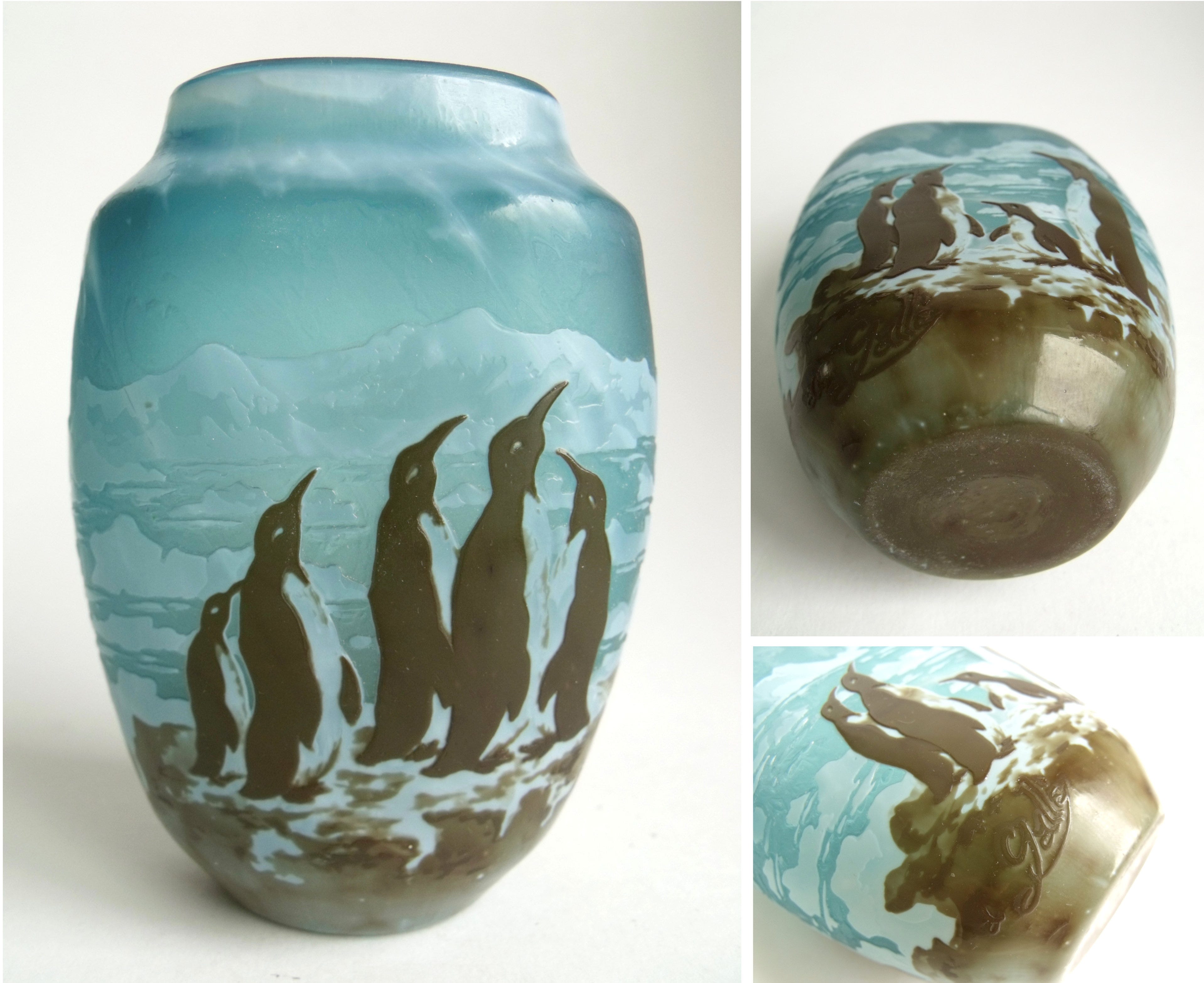 Fake and Real Gallé Penguins vases. by Samuel Provost