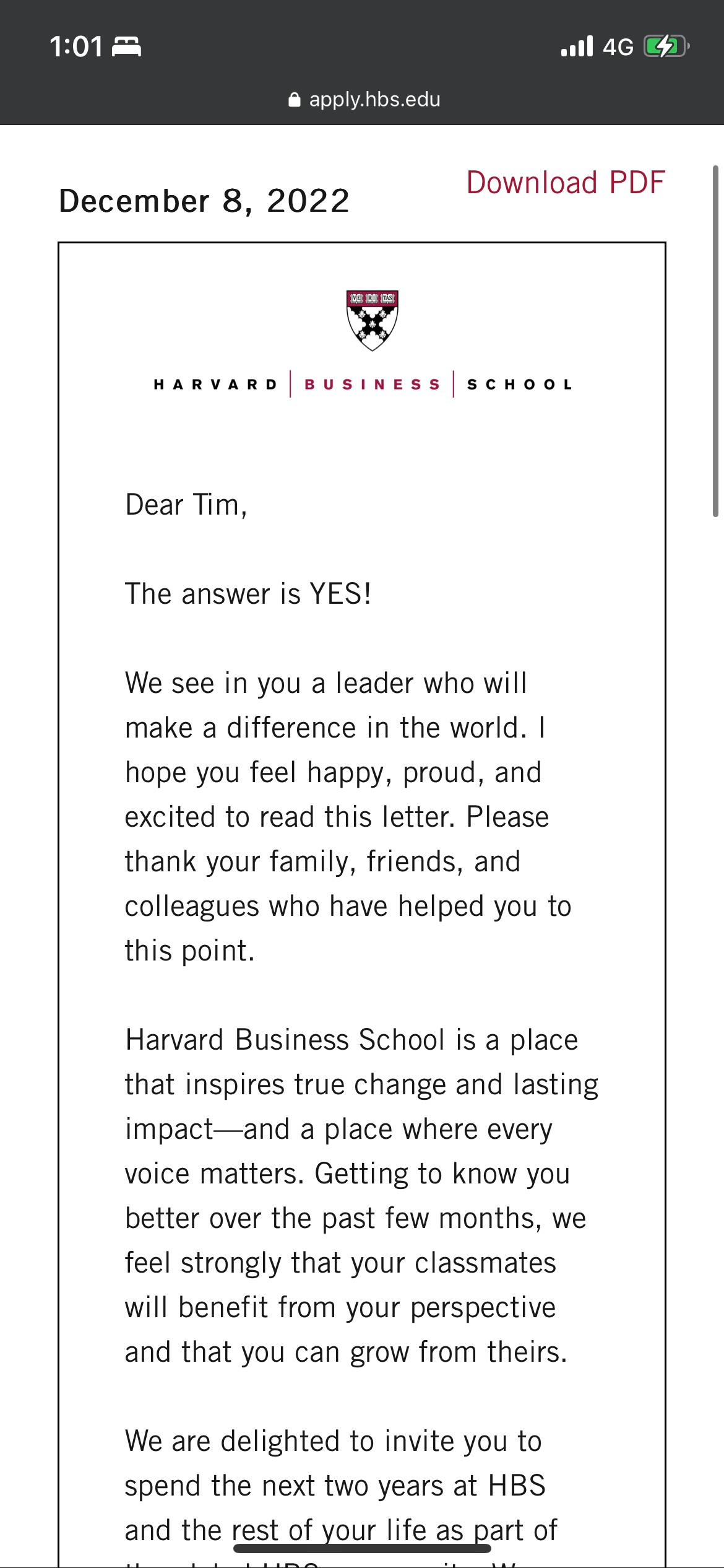 Reflection On HBS Acceptance By Tim Wijaya reflection-on-hbs-acceptance-by-tim-wijaya