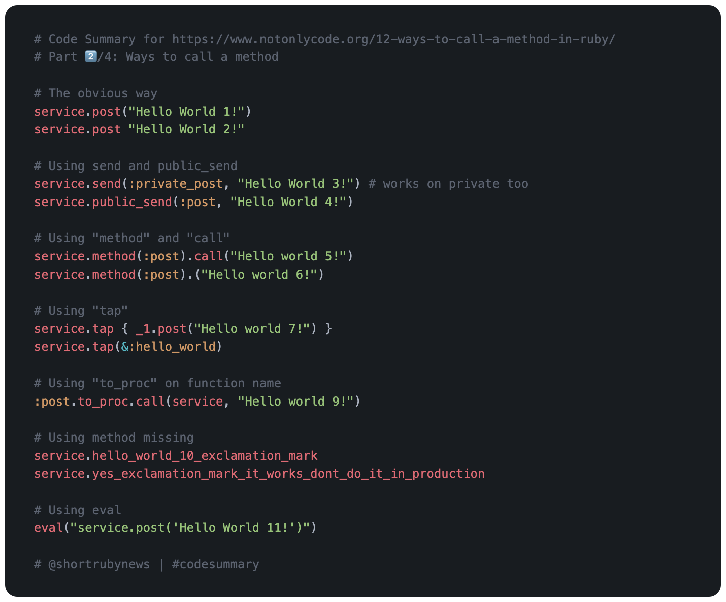 Ways to call a method in Ruby - by Lucian Ghinda