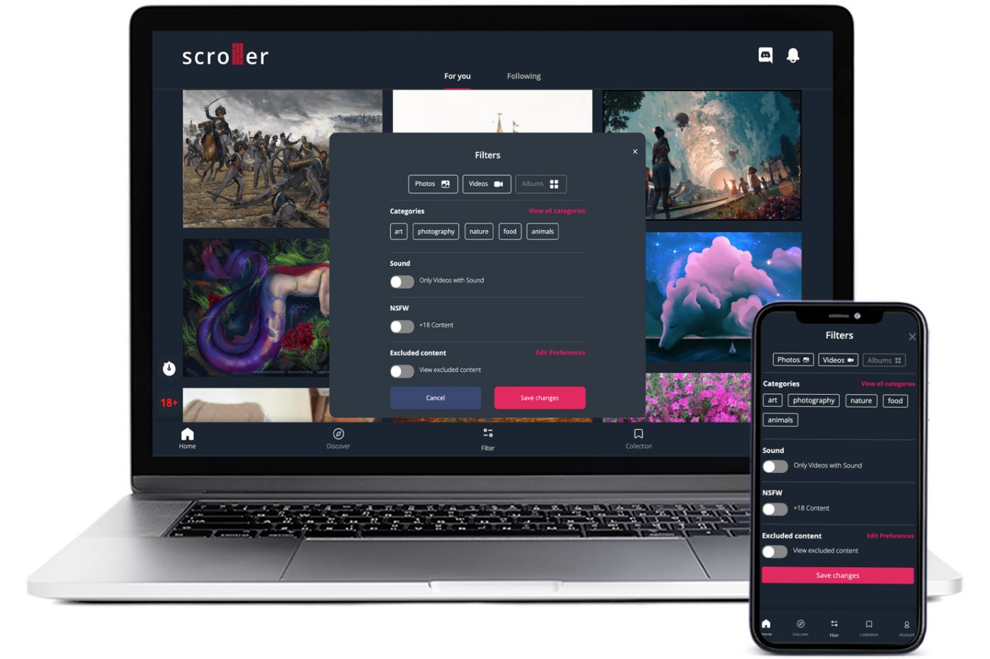 ️ Clean, 🏕 Simple, 🎥 Content-oriented & 🧭 Easy-to-navigate Scrolller