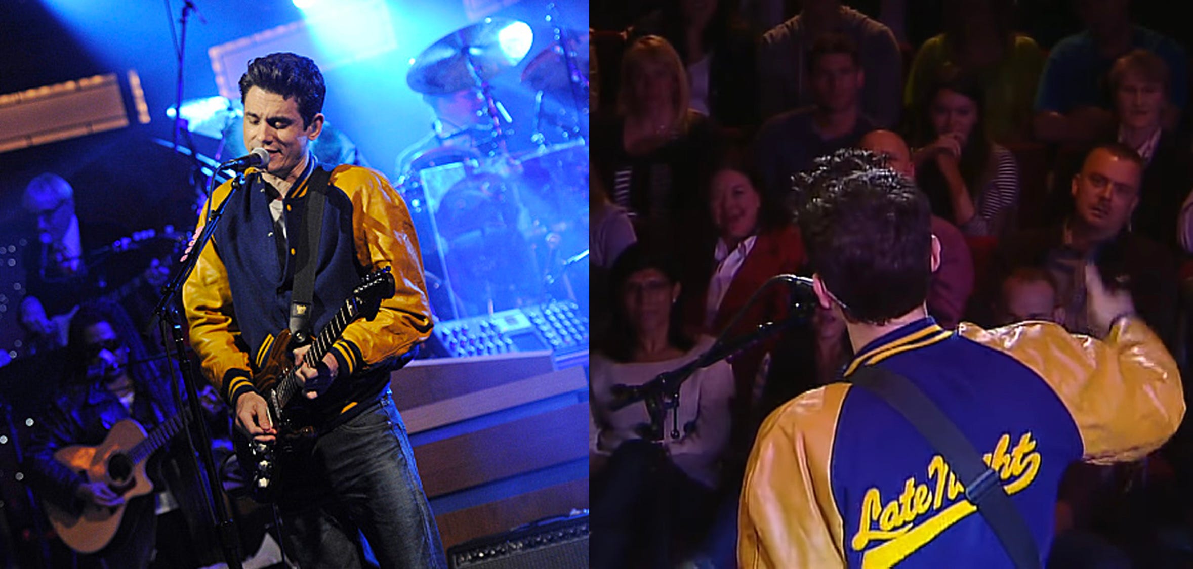 John mayer top purple jacket