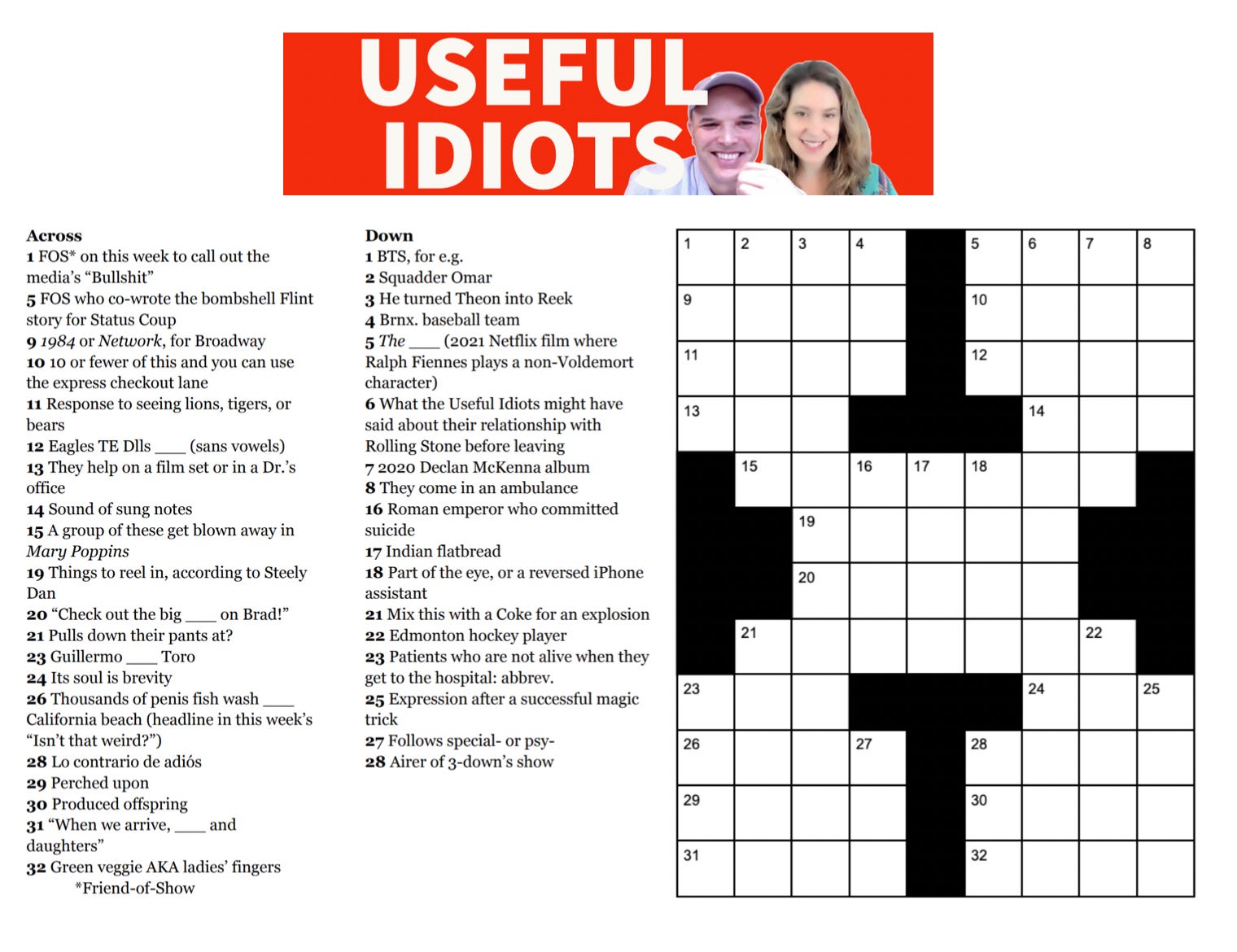 Useful Idiots Sunday Morning Crossword by Matt Wilson
