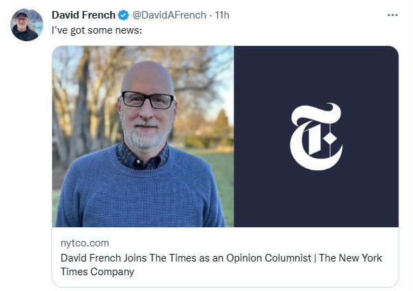 Op-Ed: New York Times Throws Their Boy A Bone: David French To Join ...