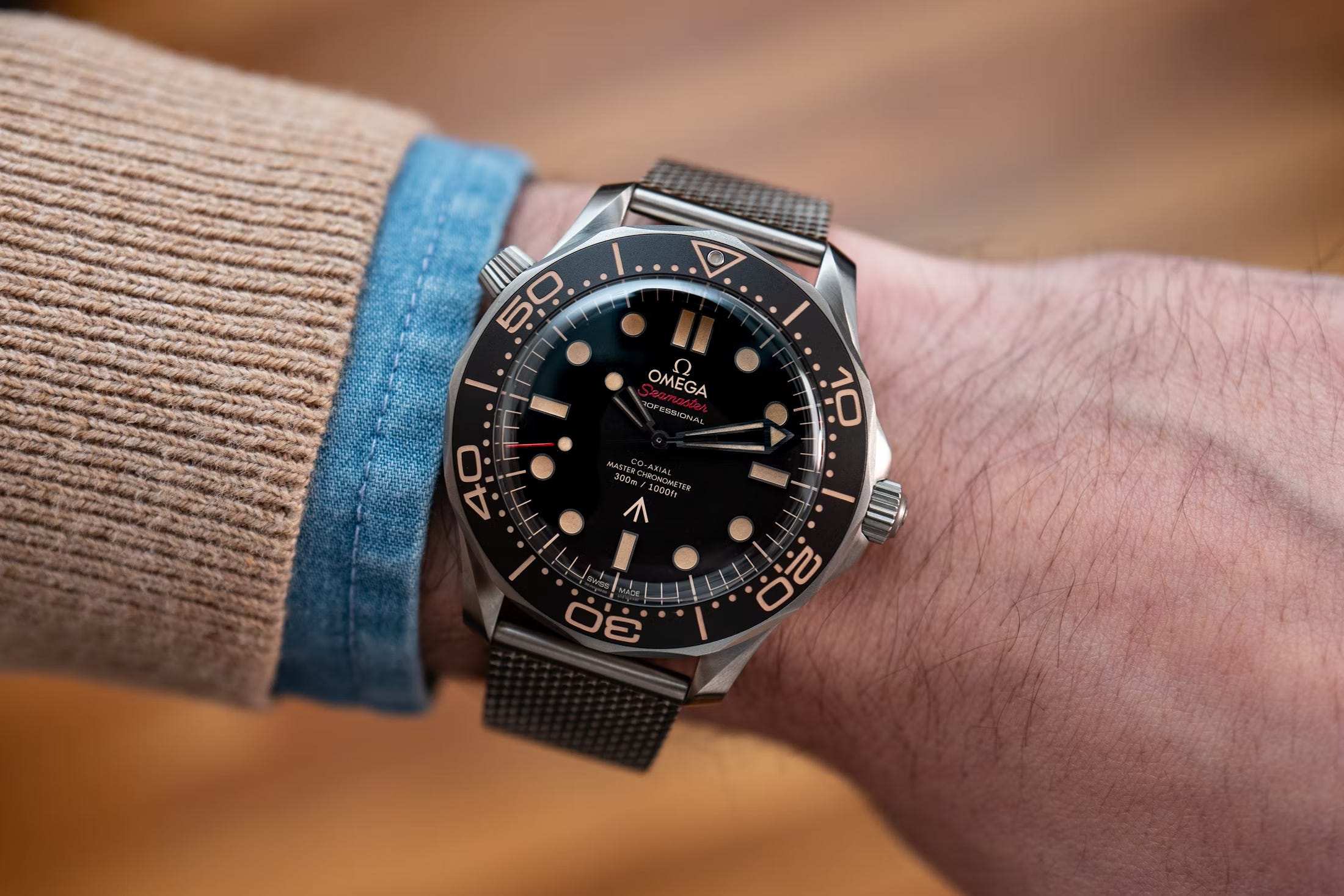 Omega seamaster on nato top