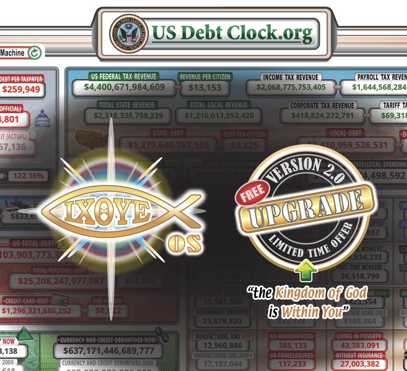 Us debt store clock 2020