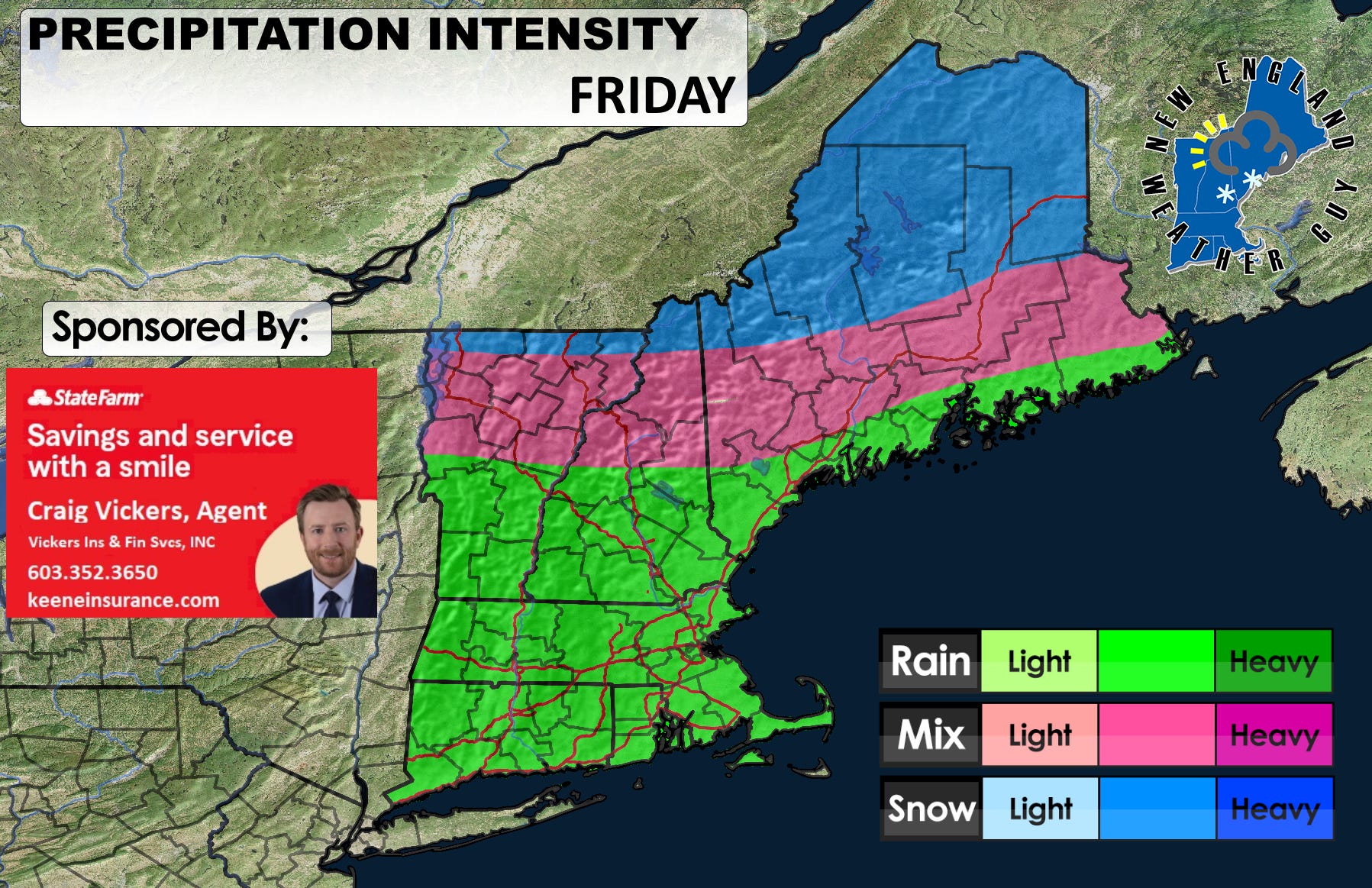 New England weather for the coming weekend. : funny