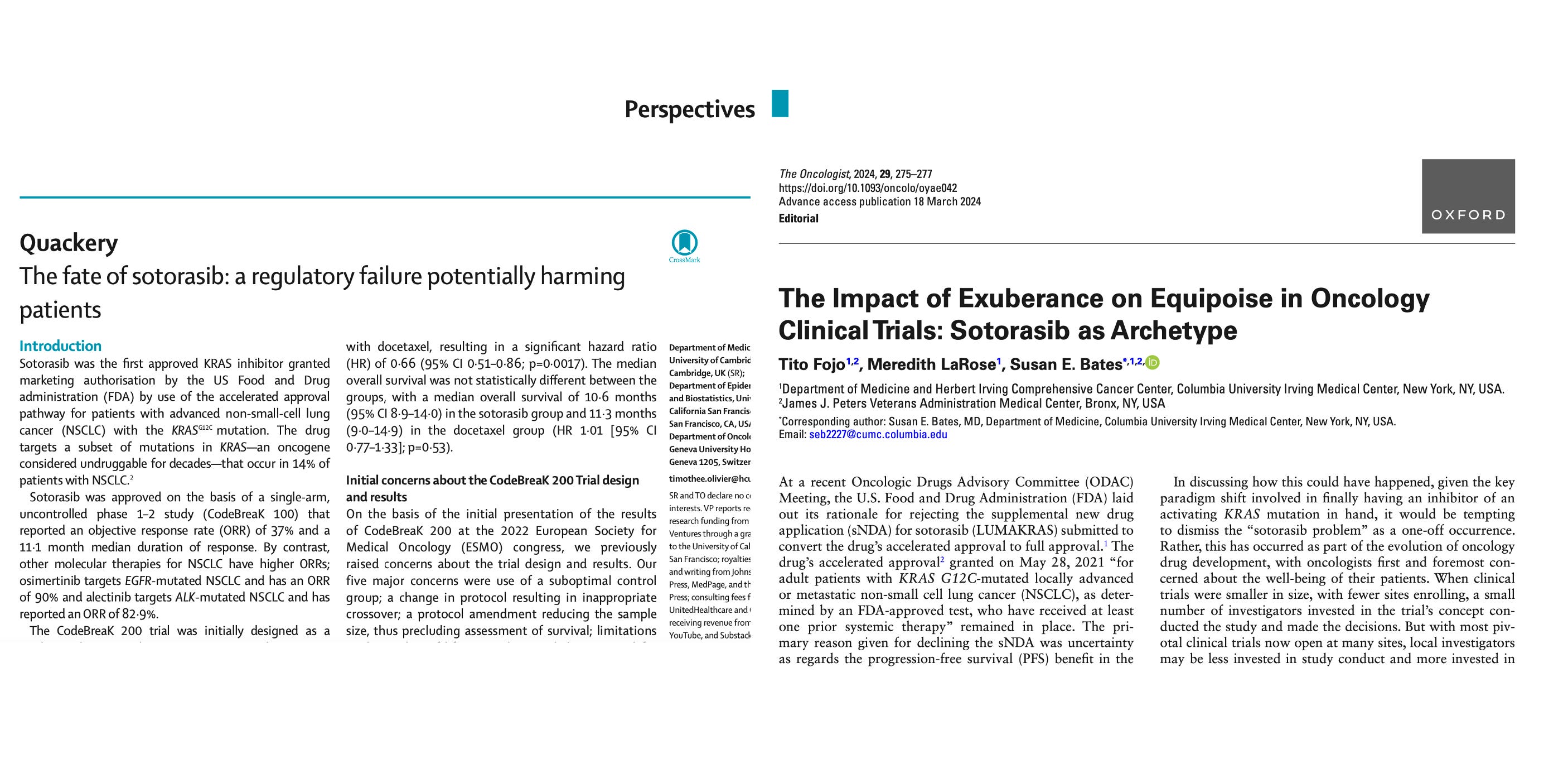 Sotorasib - KRAS G12C- A regulatory failure