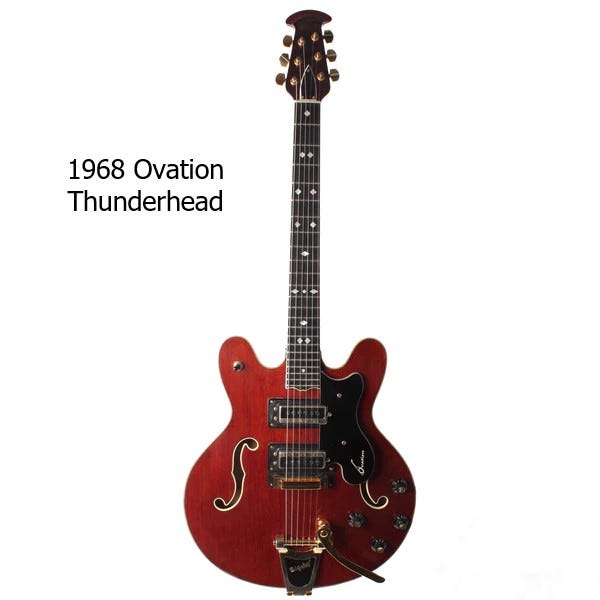Ovation hollow store body electric guitar