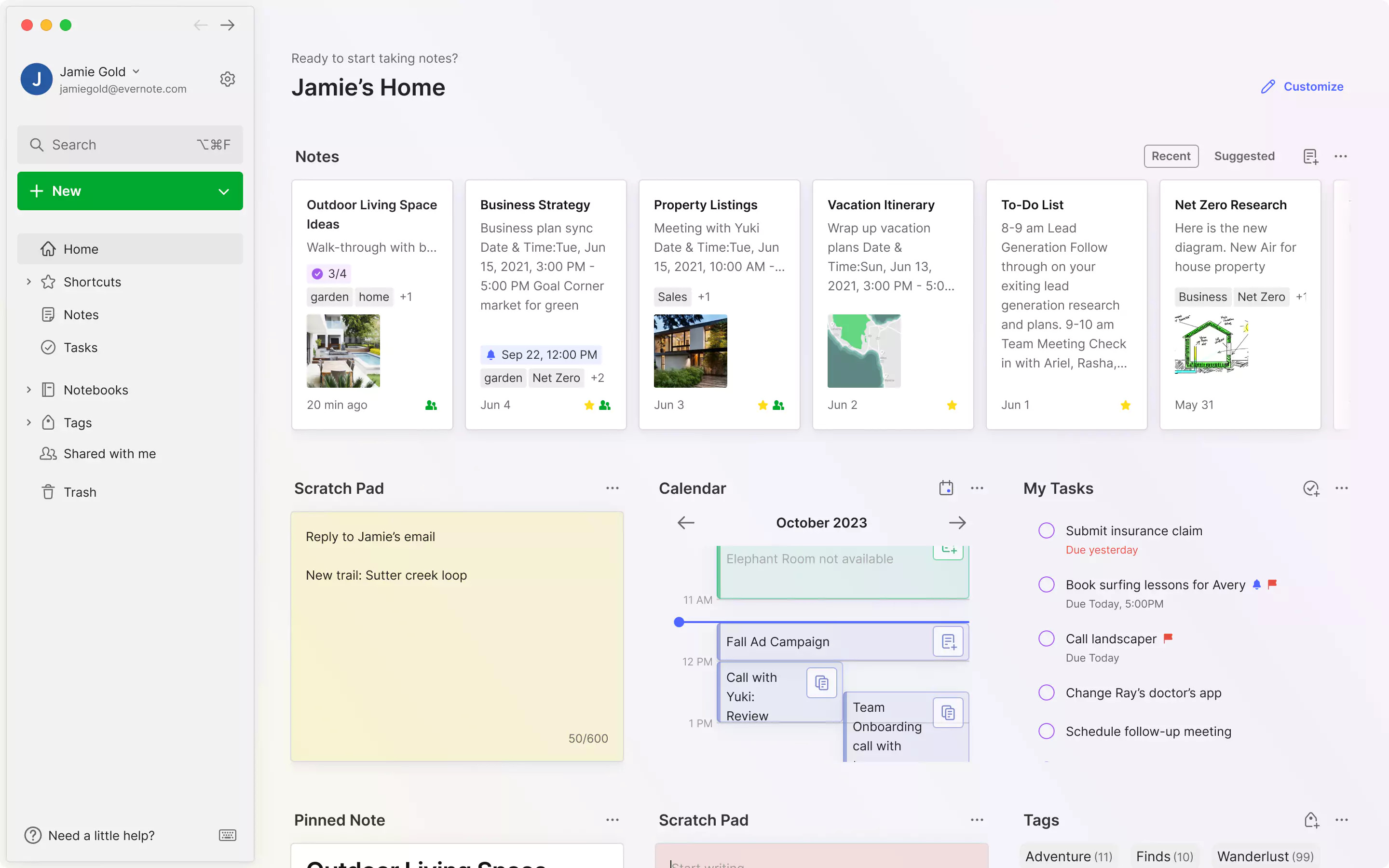 Google sales home evernote