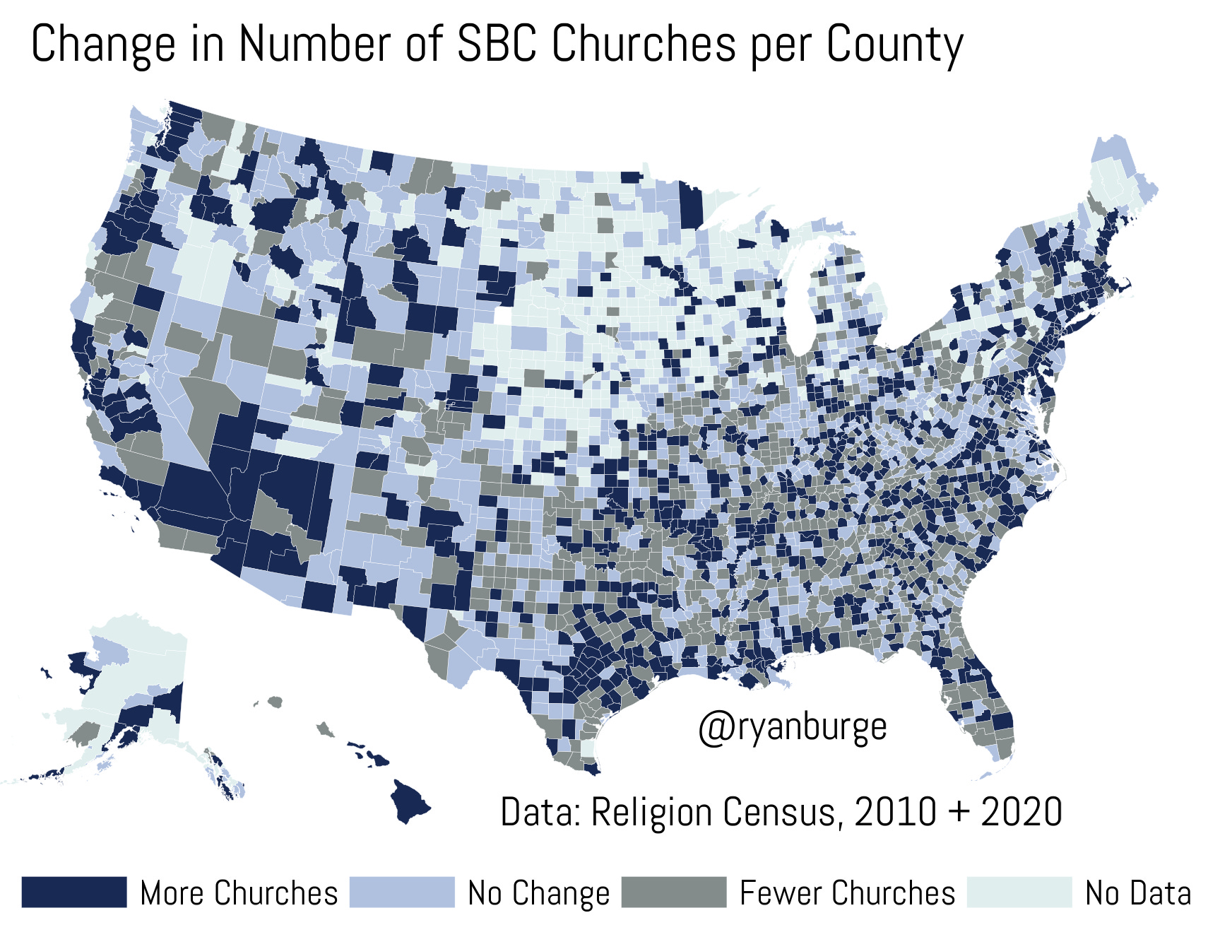 Where Did the Southern Baptist Convention Lose Ground in the Last Decade?