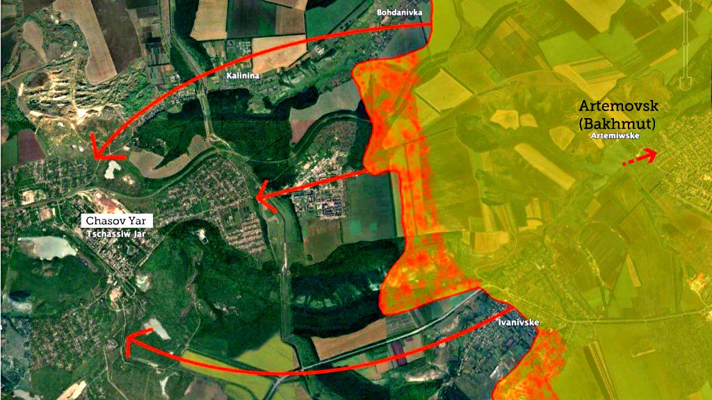 Chasov Yar: Russians Attack Head on, Develop Two Pincer Movements to Envelop the Ukrainian Defenders – Paul Serran