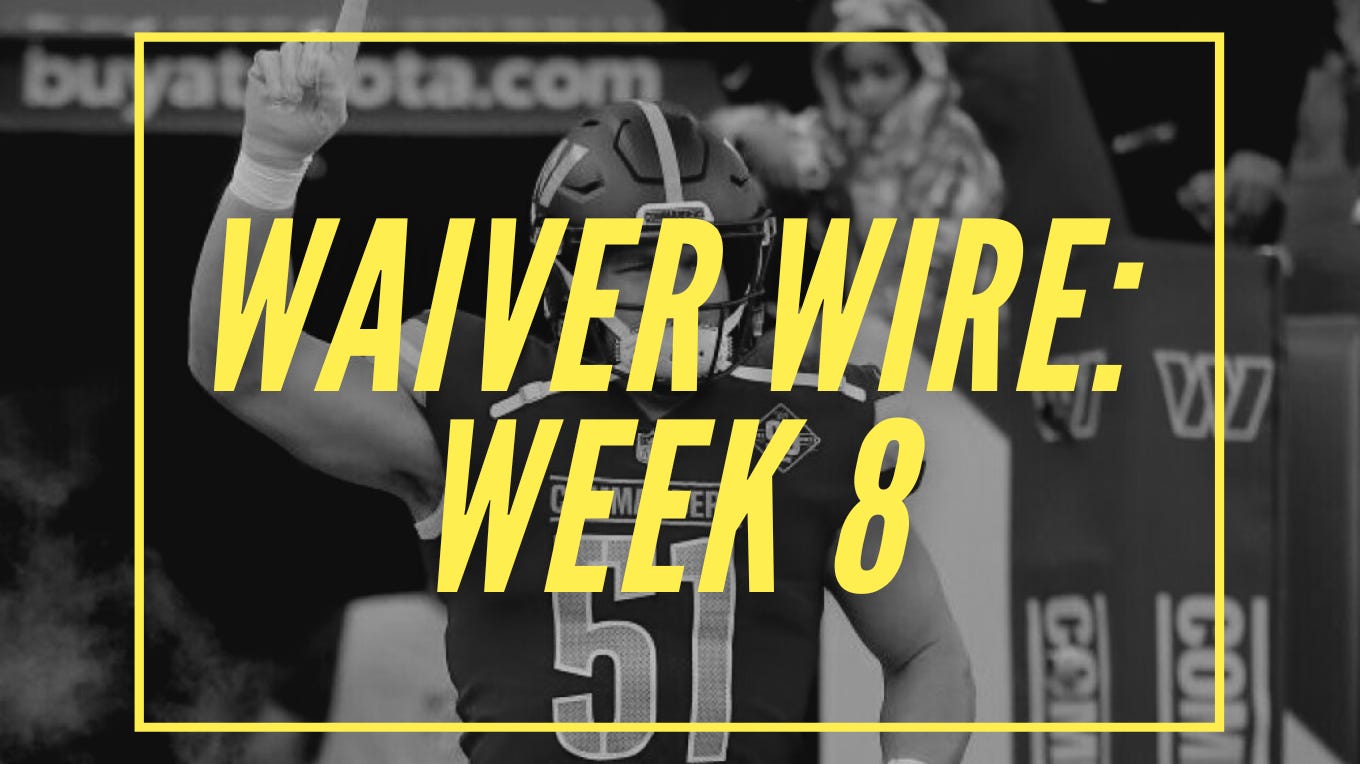 Week 8 waiver deals wire