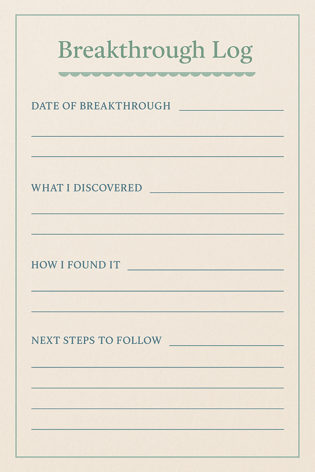 How to Use a Breakthrough Log