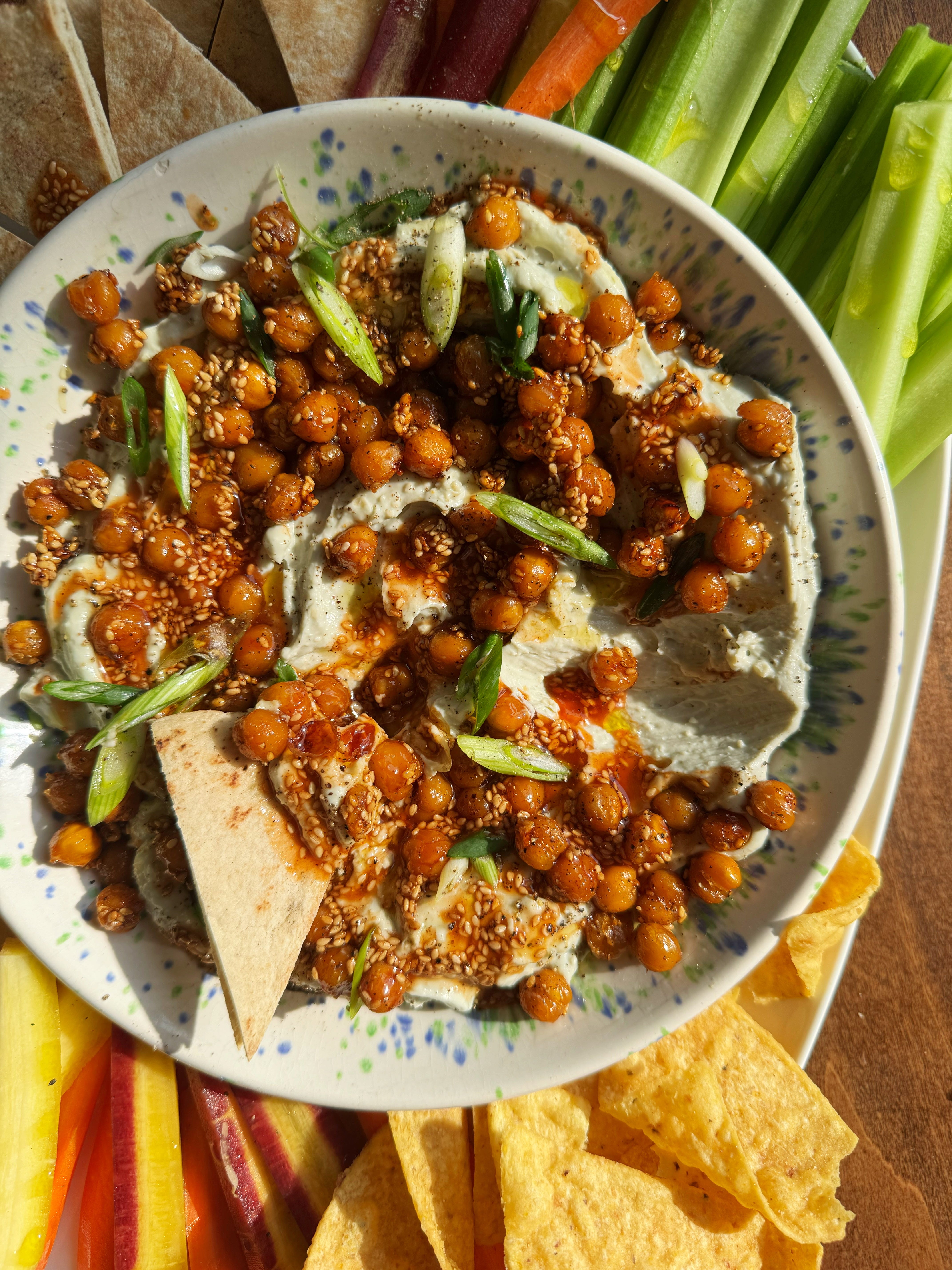 no. 136: whipped blue cheese dip with buffalo-honey chickpeas