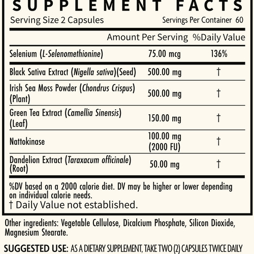 Nattokinase 2000 FU (100 mg) orally twice daily, Bromelain 500 mg oral