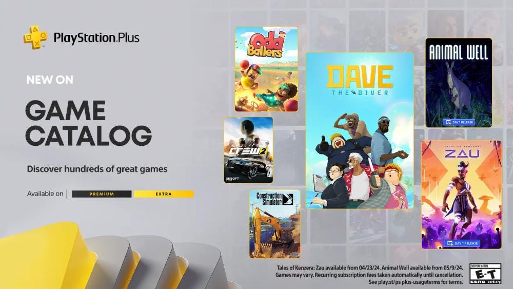 PlayStation Plus Game Catalog for April includes two dayone releases