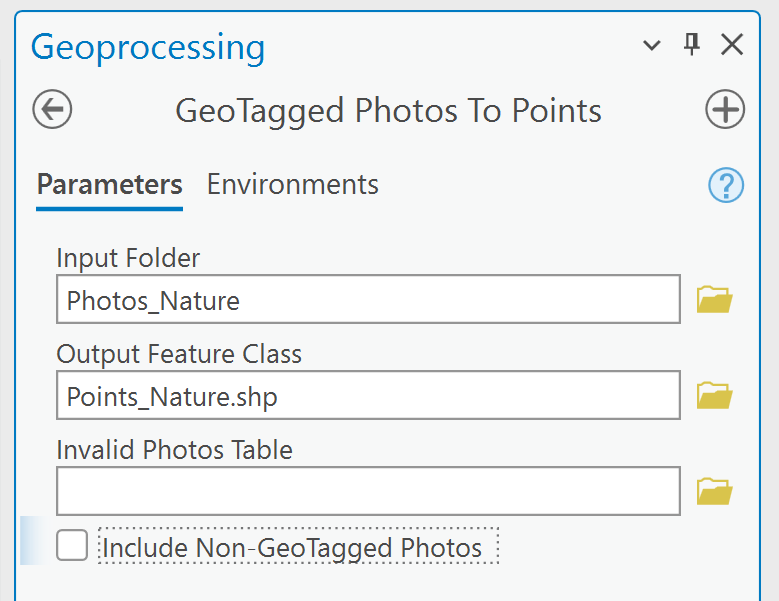 Convert Geotagged Photos to Point Features