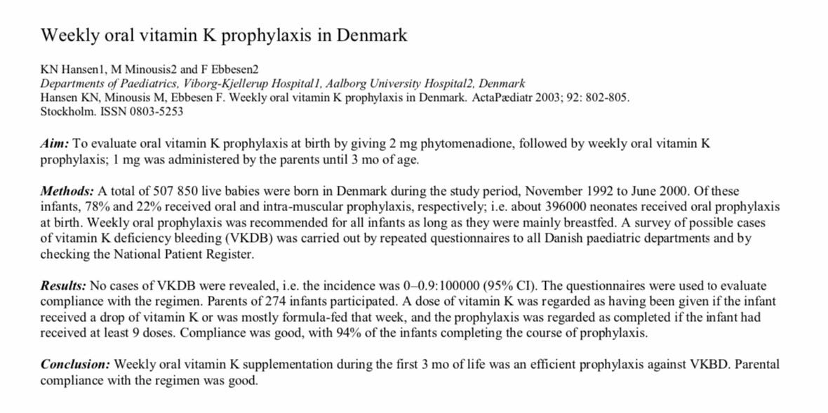 Vitamin K Shot and Delayed Cord Clamping