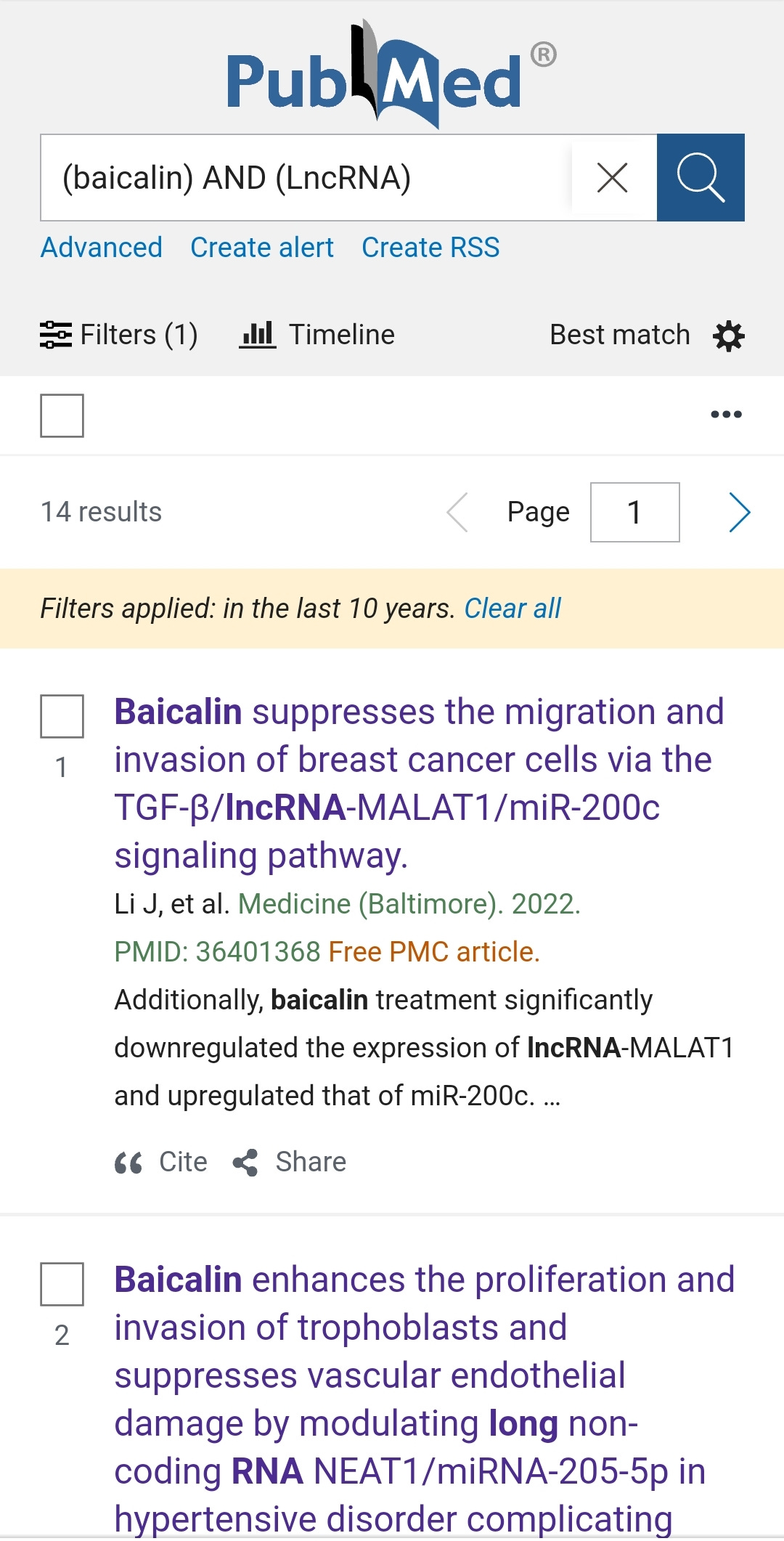 Selected therapeutics and their interactions with lncRNAs