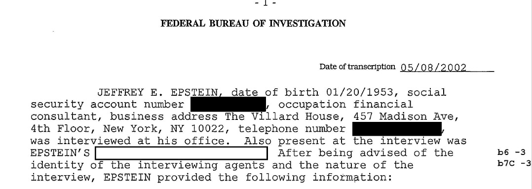 Confirmed: Jeffrey Epstein’s History as an FBI Source