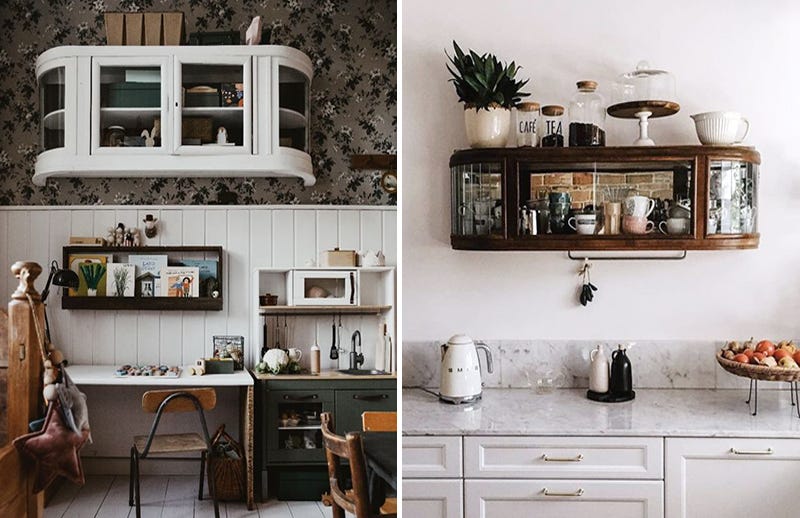 Vintage kitchen wall cabinet hot sale