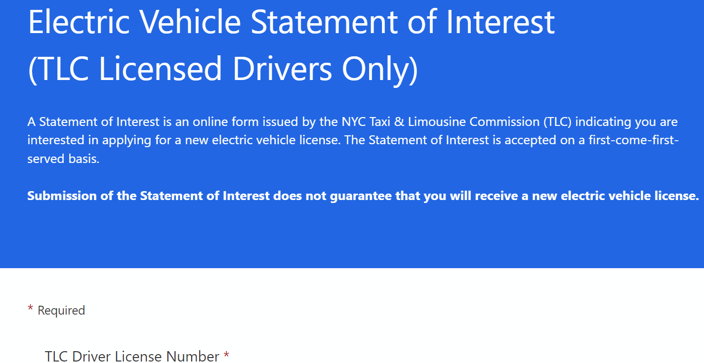 🚨⚡ EV TLC Plate Form Is LIVE AutoMarketplace