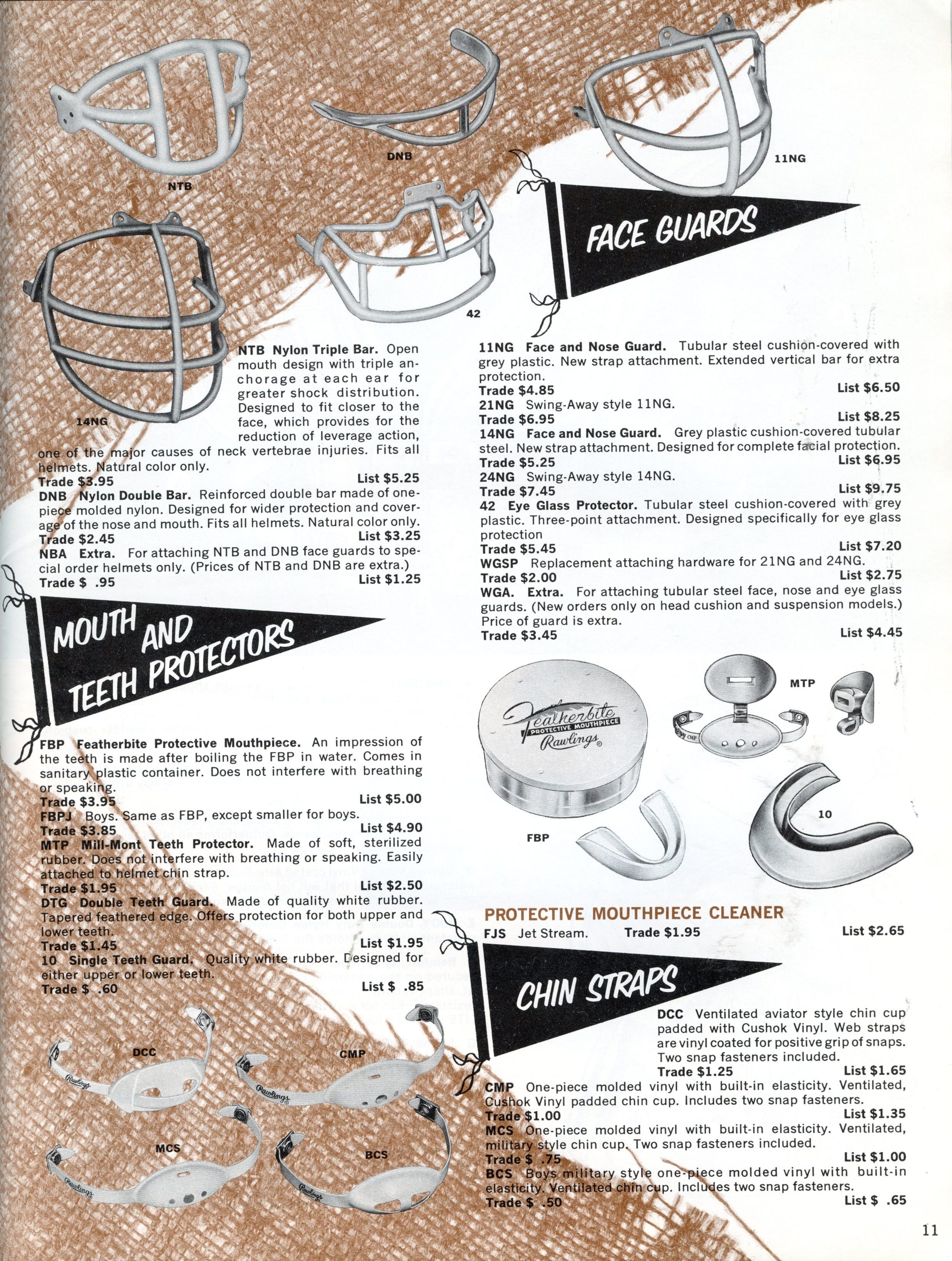 The 1964 McGregor Catalog Helmets and Sideline Gear