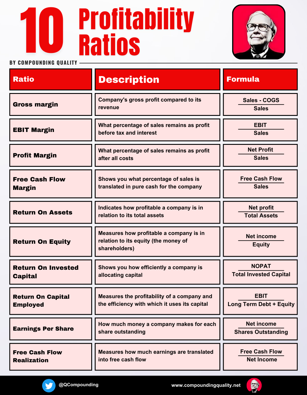 🏰 10 Profitability Ratios Compounding Quality
