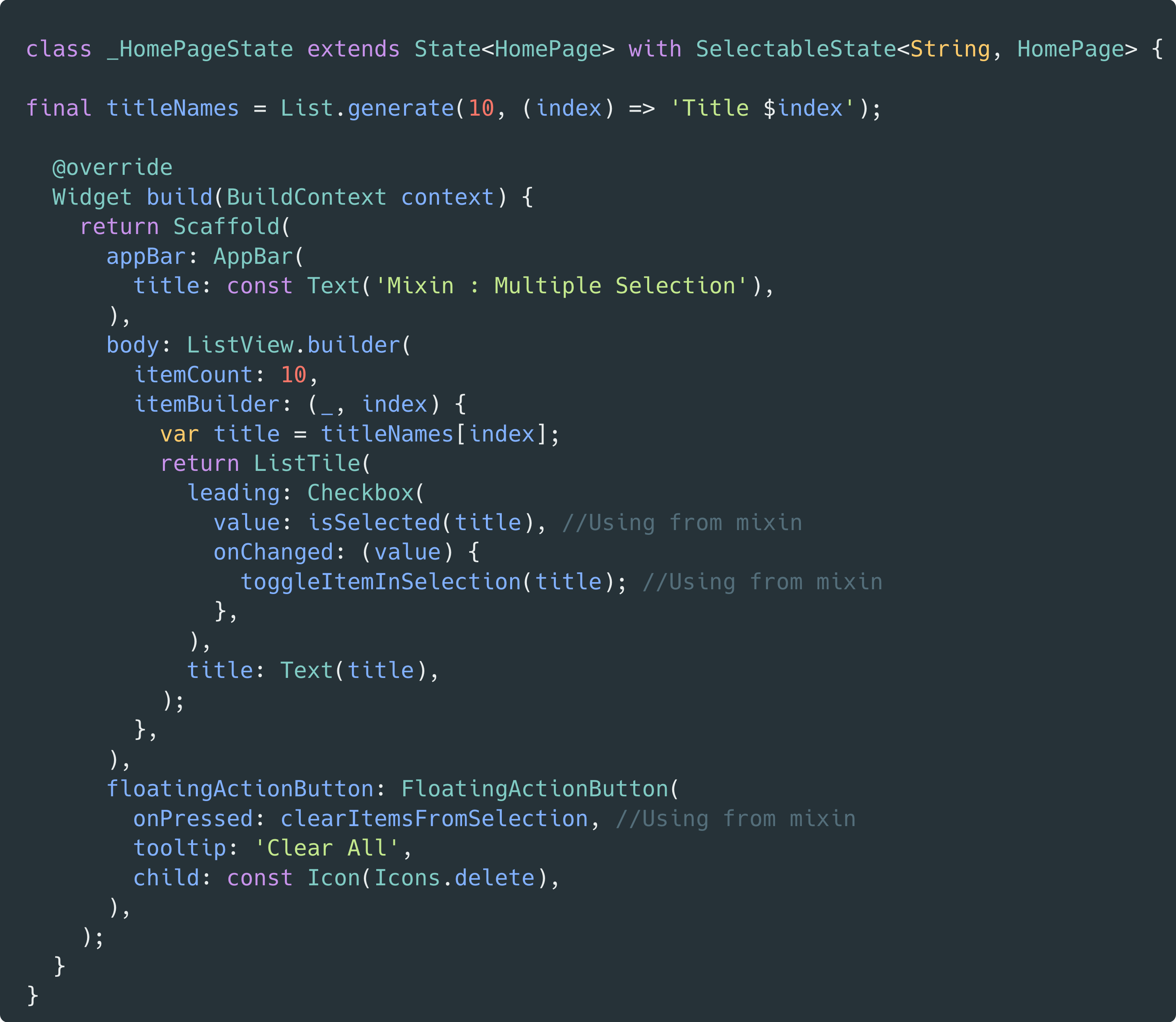 How to Use Mixin to Create Reusable Multi Selection Logic