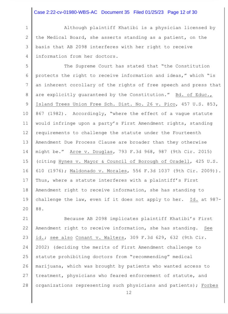 THE WIN! AB 2098 Injunction by Physicians for Informed Consent