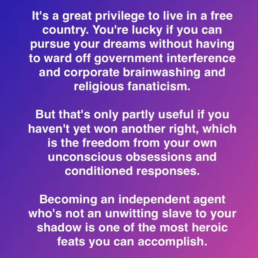 A huge amount of freedom comes