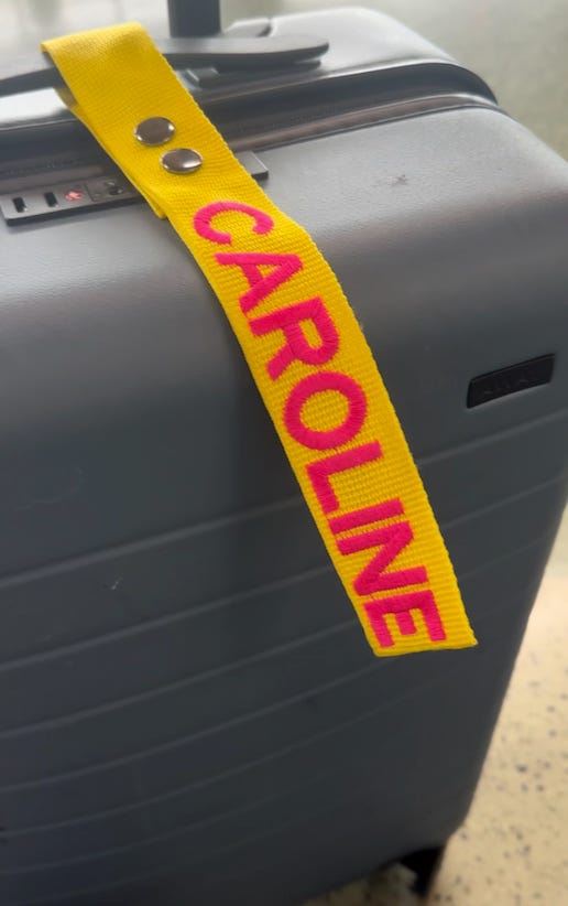 Embroidered luggage tags with snaps clearance