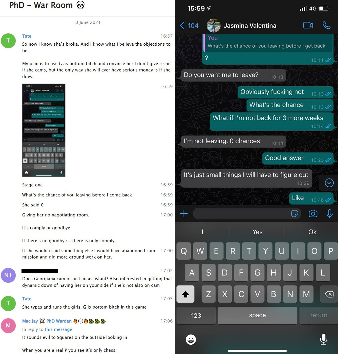 (MORE!) leaked chat logs reveal Andrew Tate's human trafficking operation