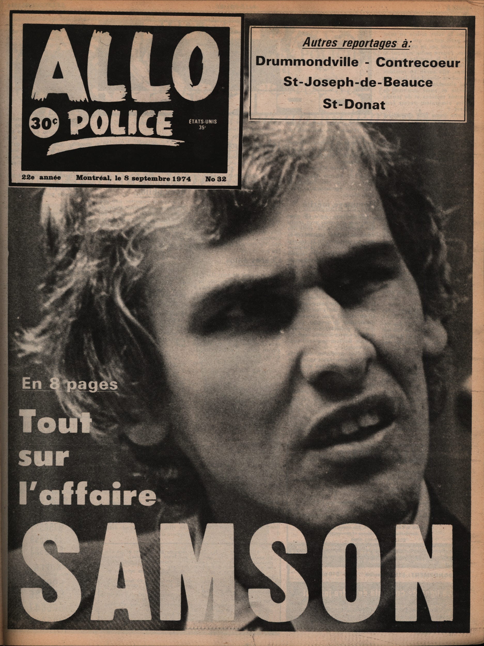 Tout sur l'affaire Samson Allô Police Septembre 1974