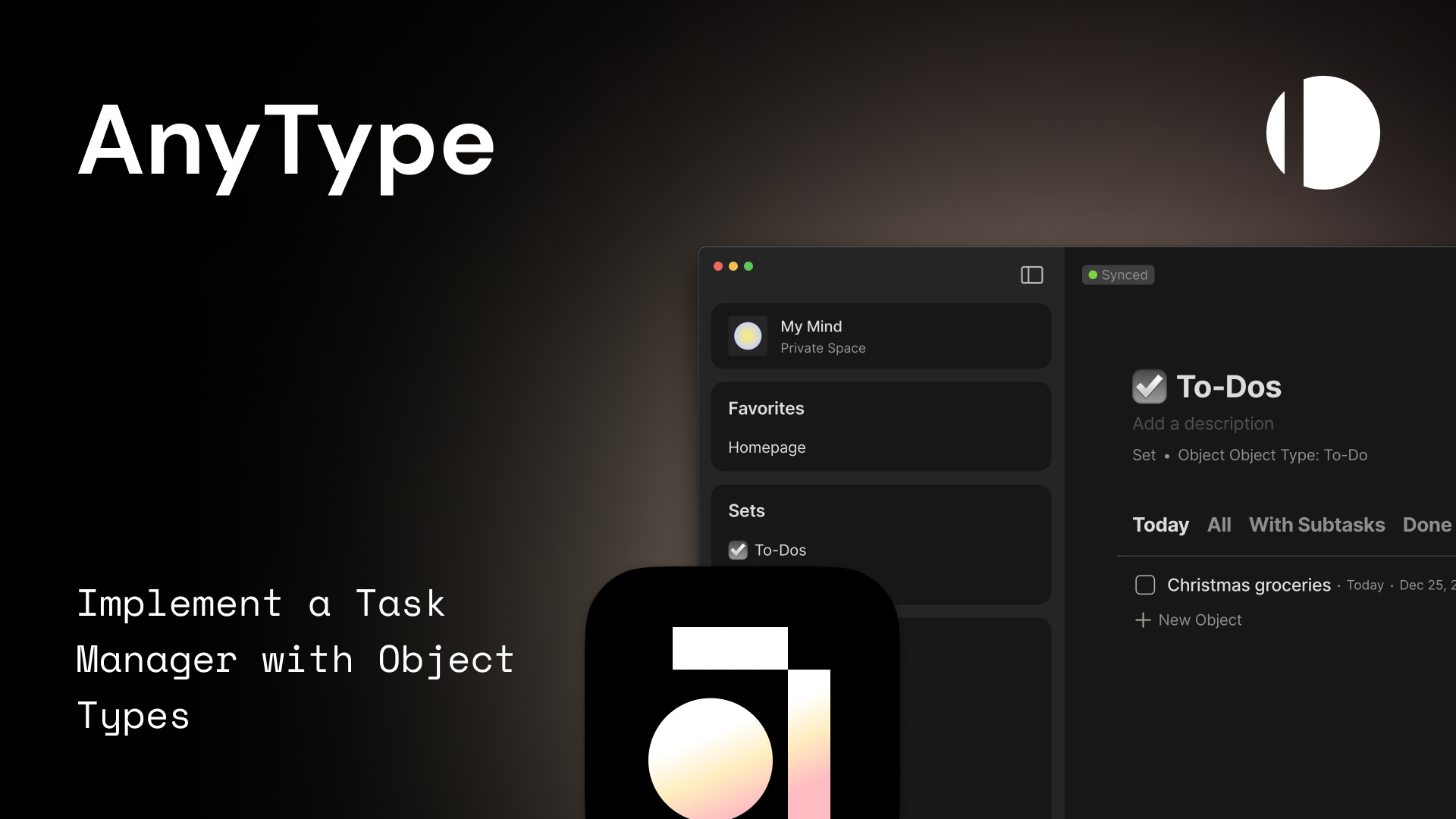 AnyType - Implement a Task Manager with Object Types