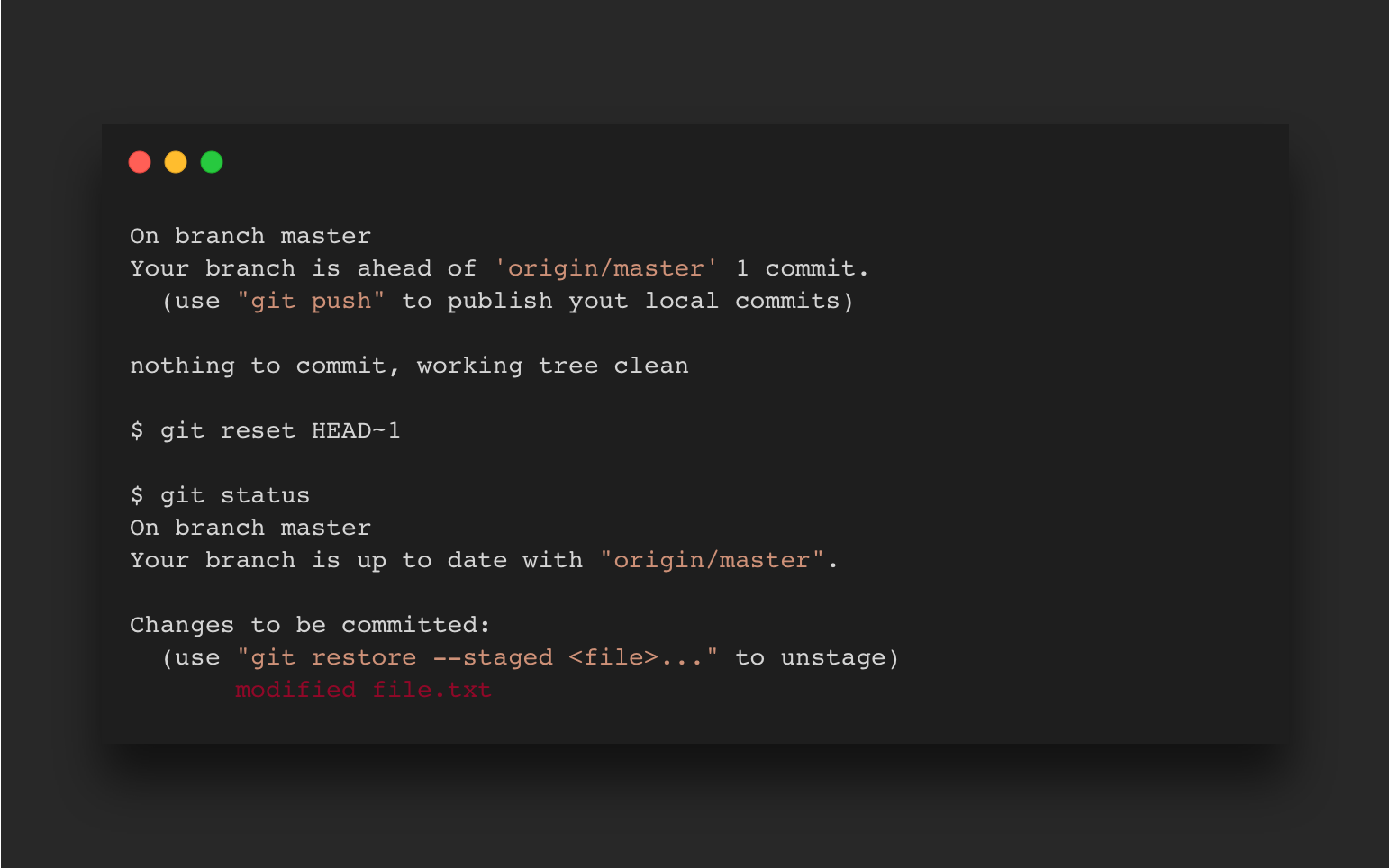 Git Explained Unstage, Unmodify & Undo