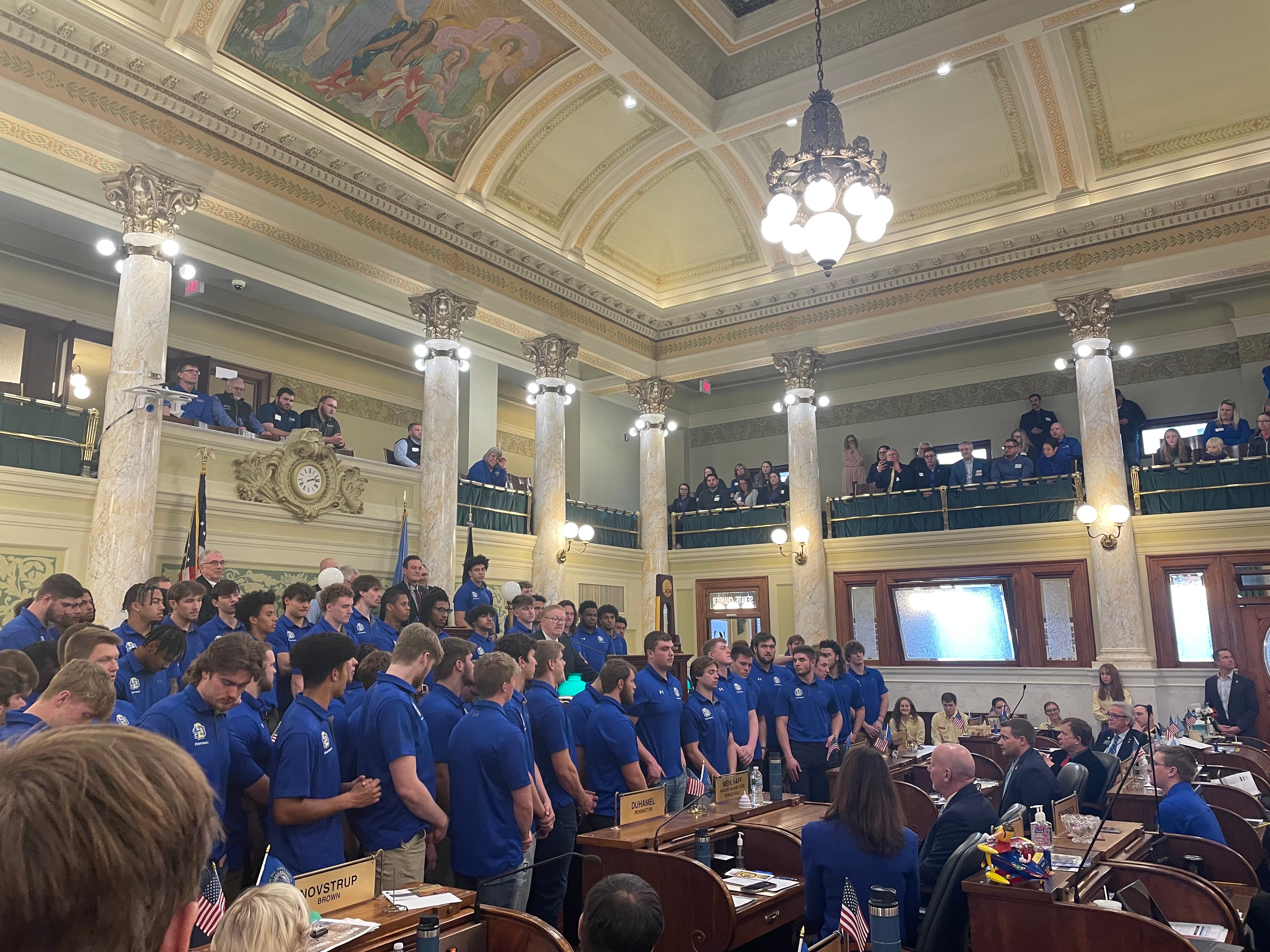 National Champion Jackrabbits honored at South Dakota Capitol