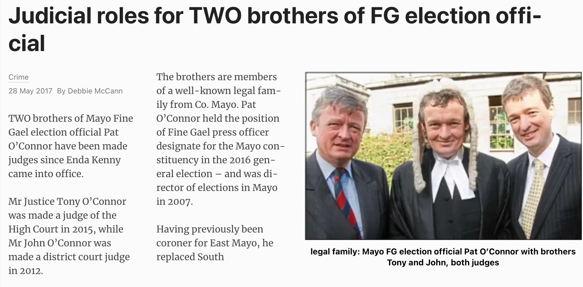 Tony Connor Fine Gael Judge Tony O’Connor Tries To Gag Journalist Gemma O’Doherty ...