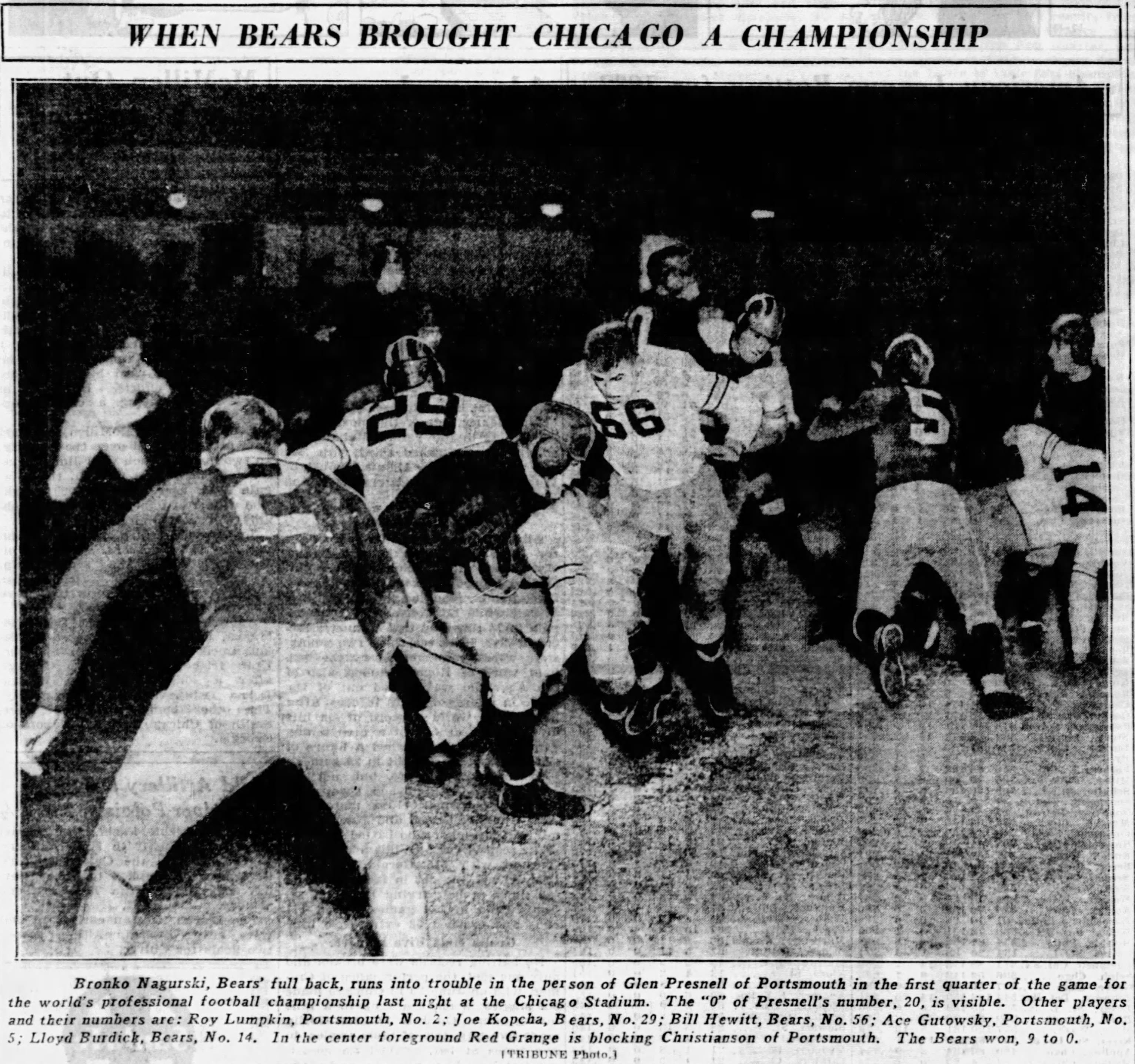 Today's Tidbit... Tie Games And The 1932 NFL Championship