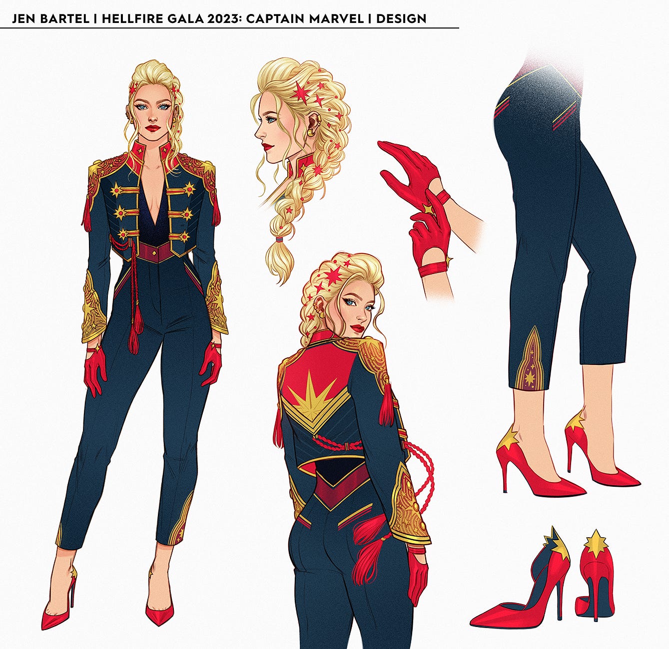 Captain Marvel Hellfire Gala 2023 by Jen Bartel