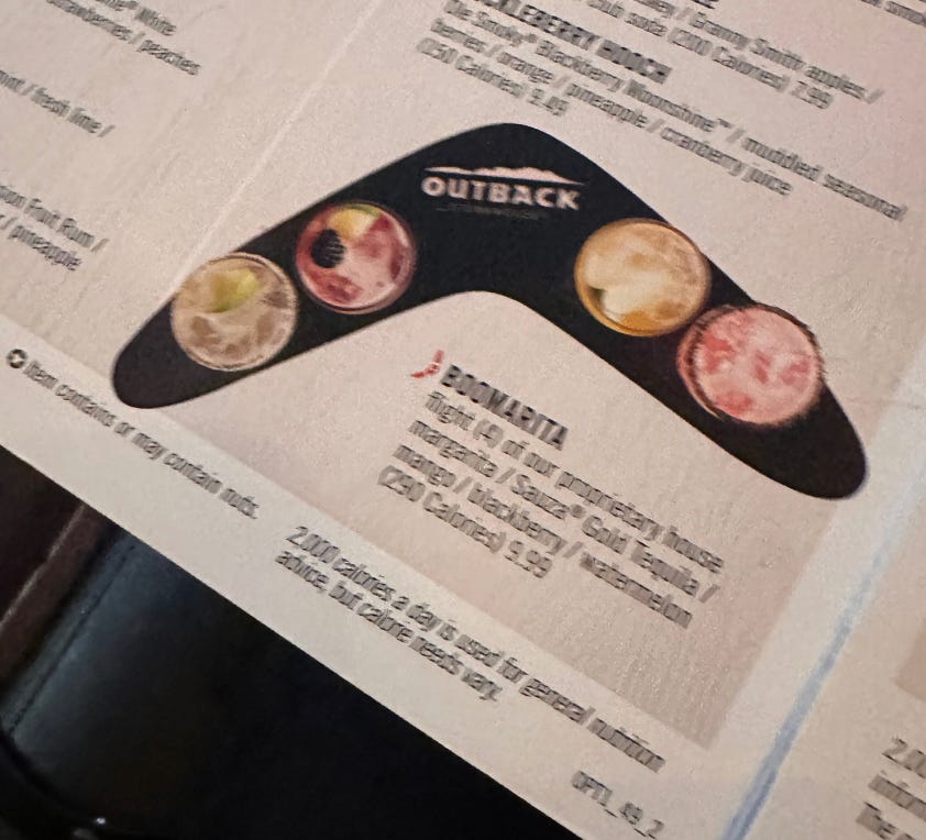 Outback steakhouse store drink menu