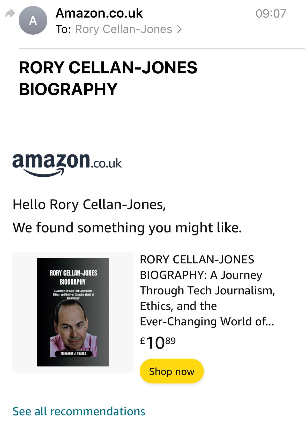 The Fake Biography Scam - by Rory Cellan-Jones
