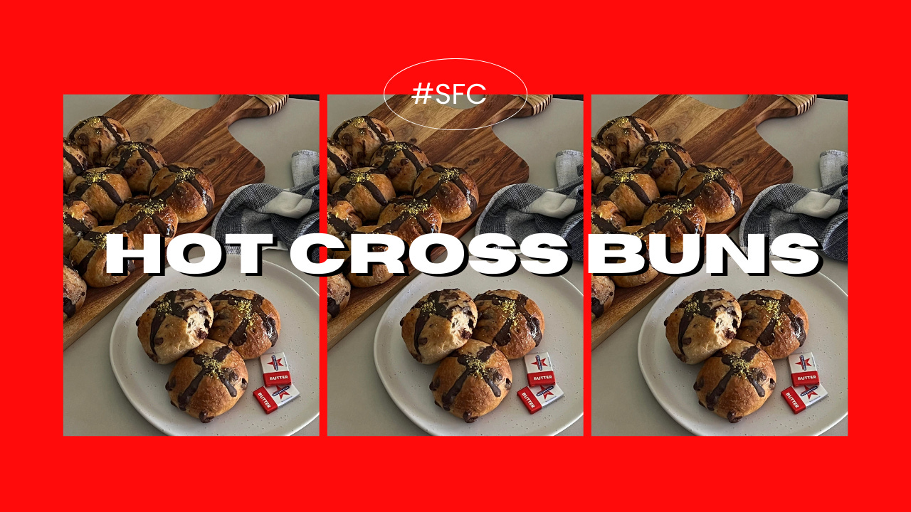 Choc Chip Hot Cross Buns by Kajol Moopanar