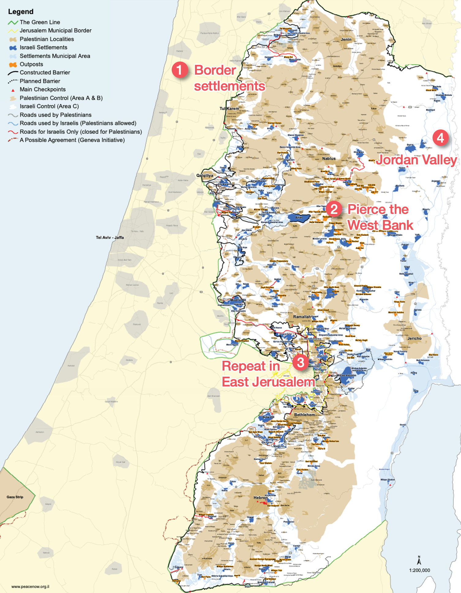 West Bank Settlements Map 2011