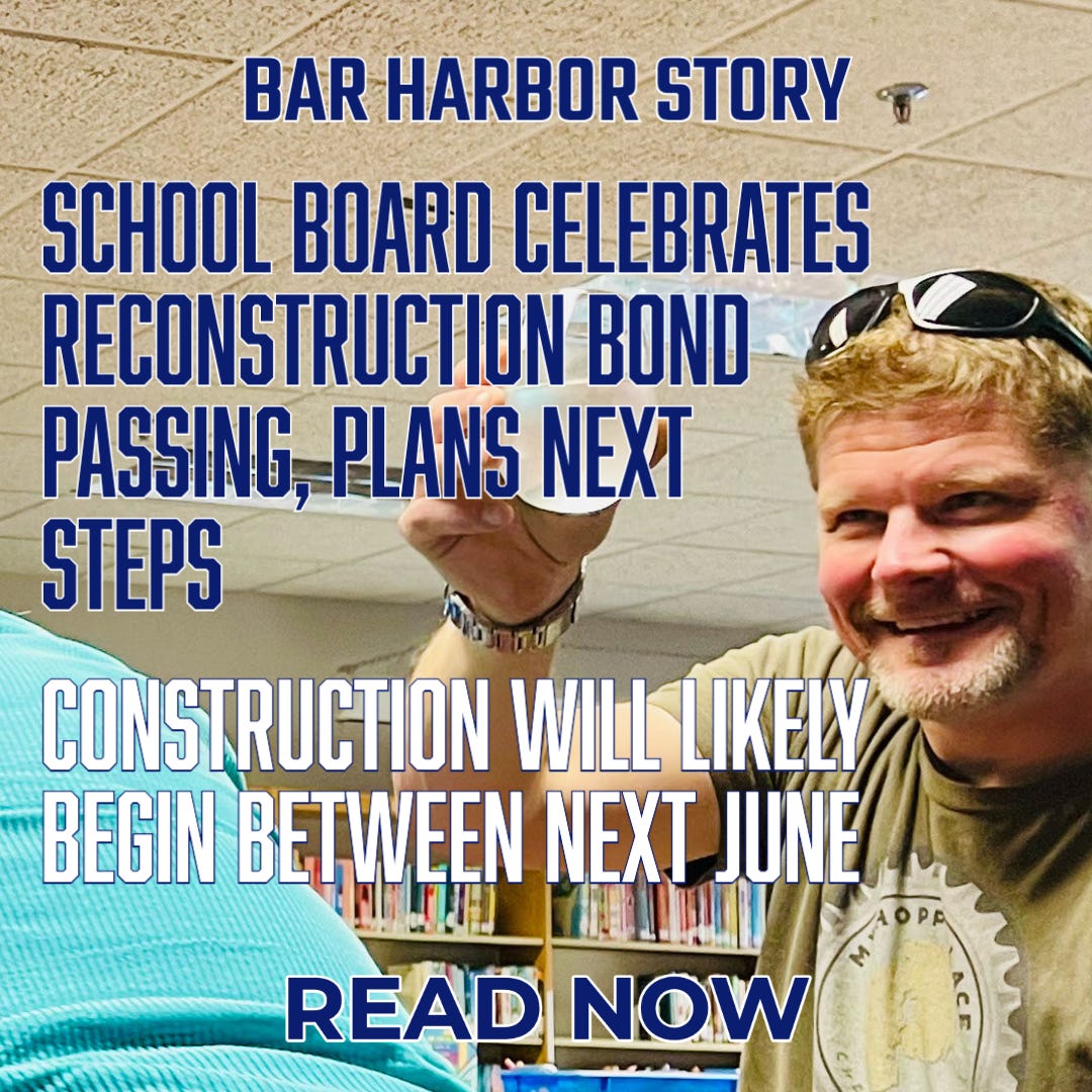 School Board Celebrates Reconstruction Bond Passing Bar Harbor Story