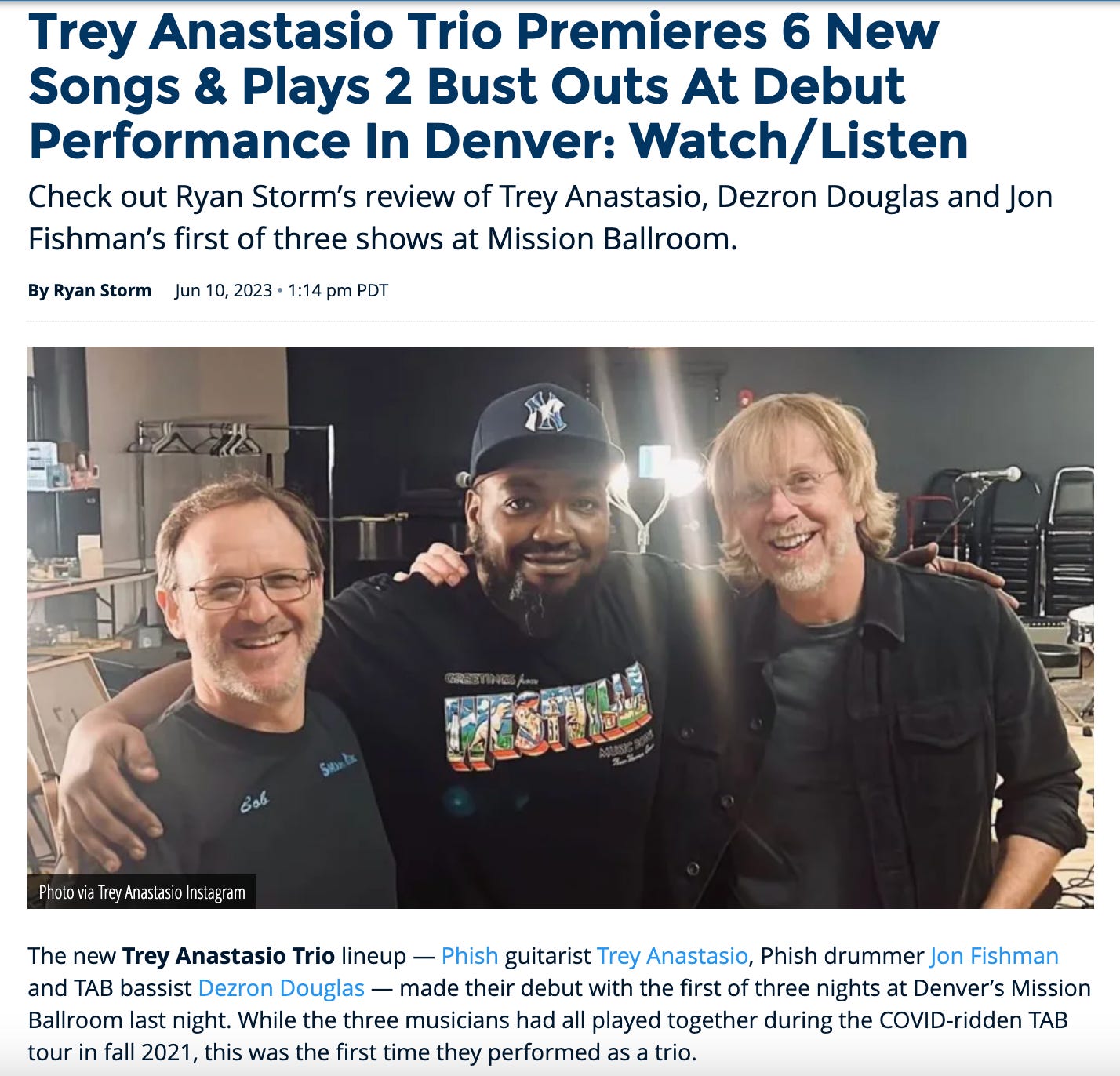 Show Review Trey Anastasio Trio 6/9/23 by Ryan Storm
