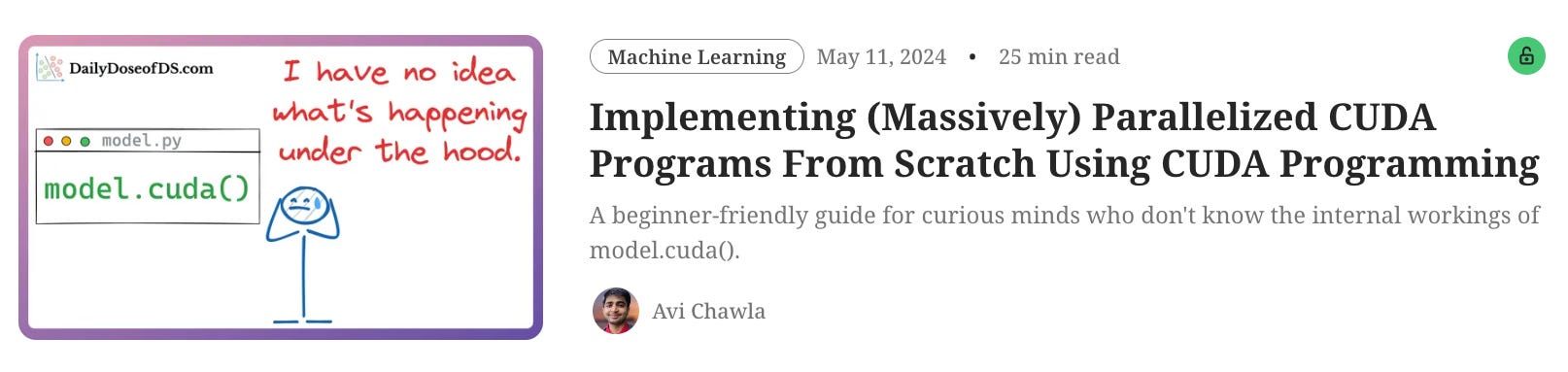 Introduction to CUDA Programming - by Avi Chawla